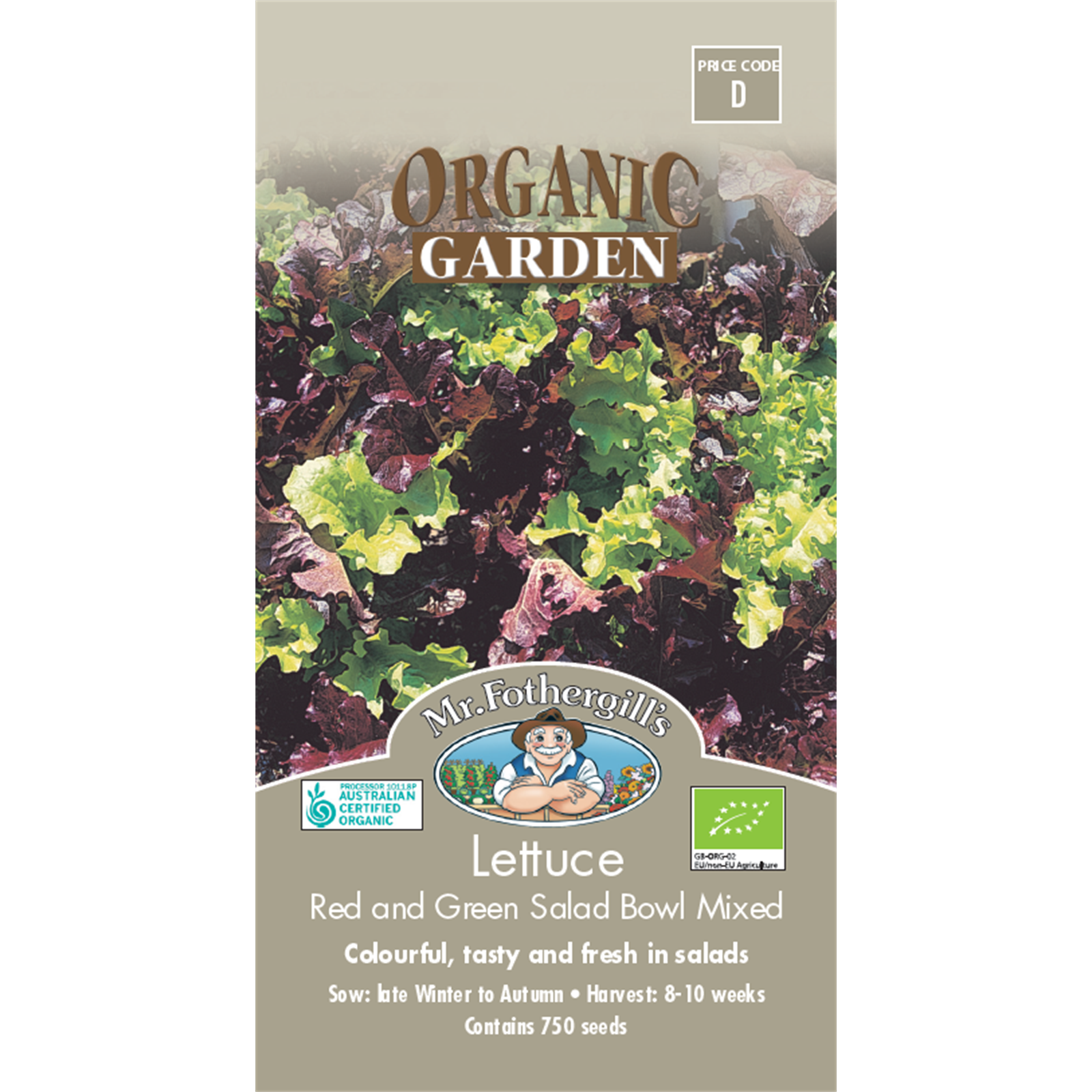Mr Fothergill's Red And Green Lettuce Organic Seeds
