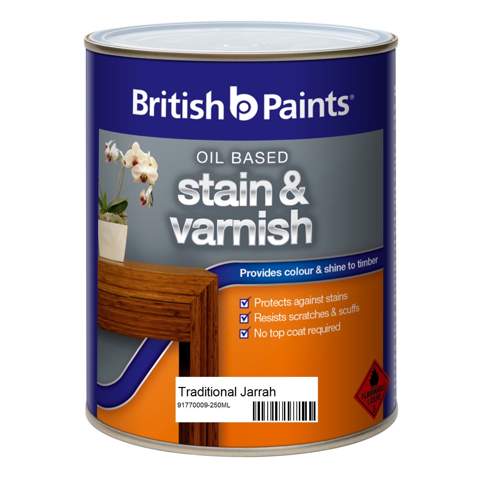 British Paints 500ml Satin Jarrah Stain and Varnish