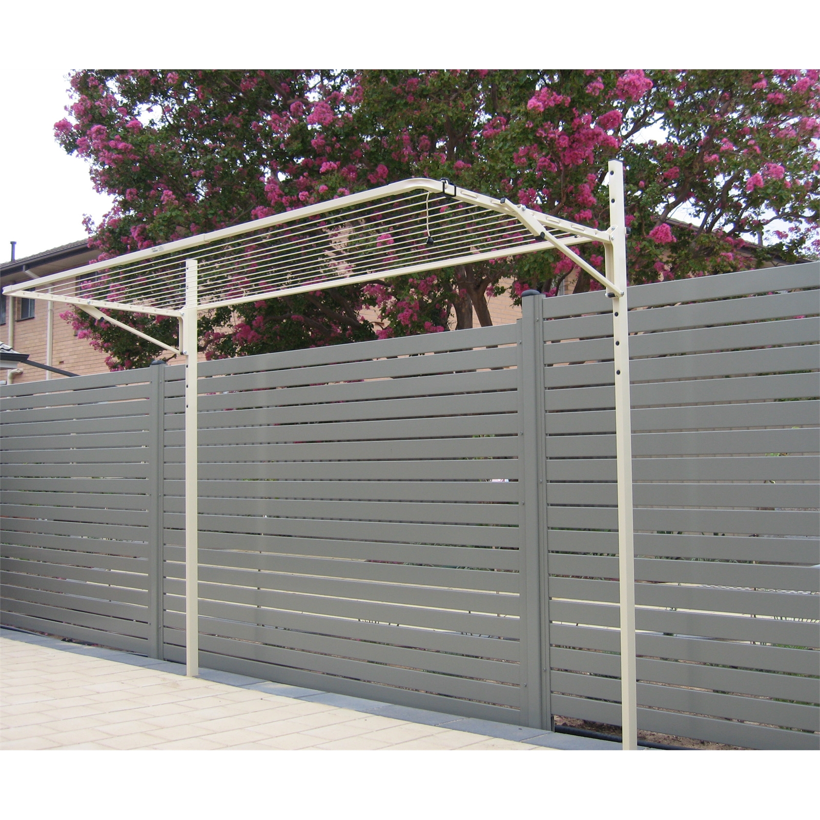 Austral 2.4m Classic Cream Fold Down Clothesline Ground Mount Kit