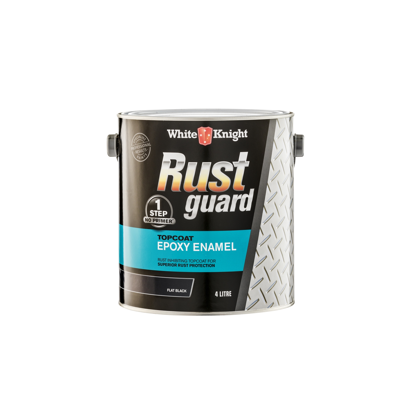 White Knight 4L Flat Black Rust Guard Epoxy Enamel Paint