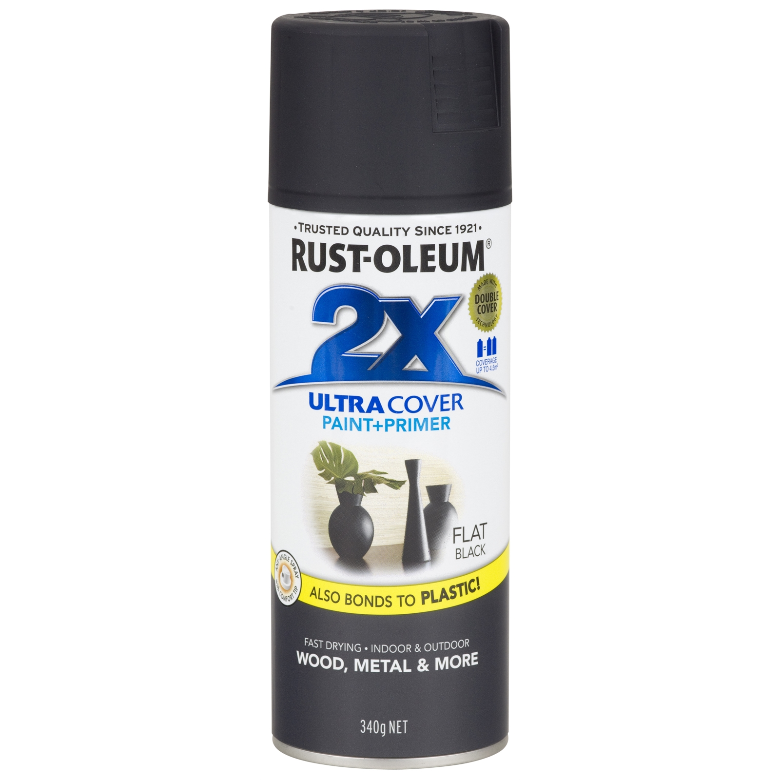 Rust-Oleum 340g Ultra Cover 2X Flat Black Spray Paint