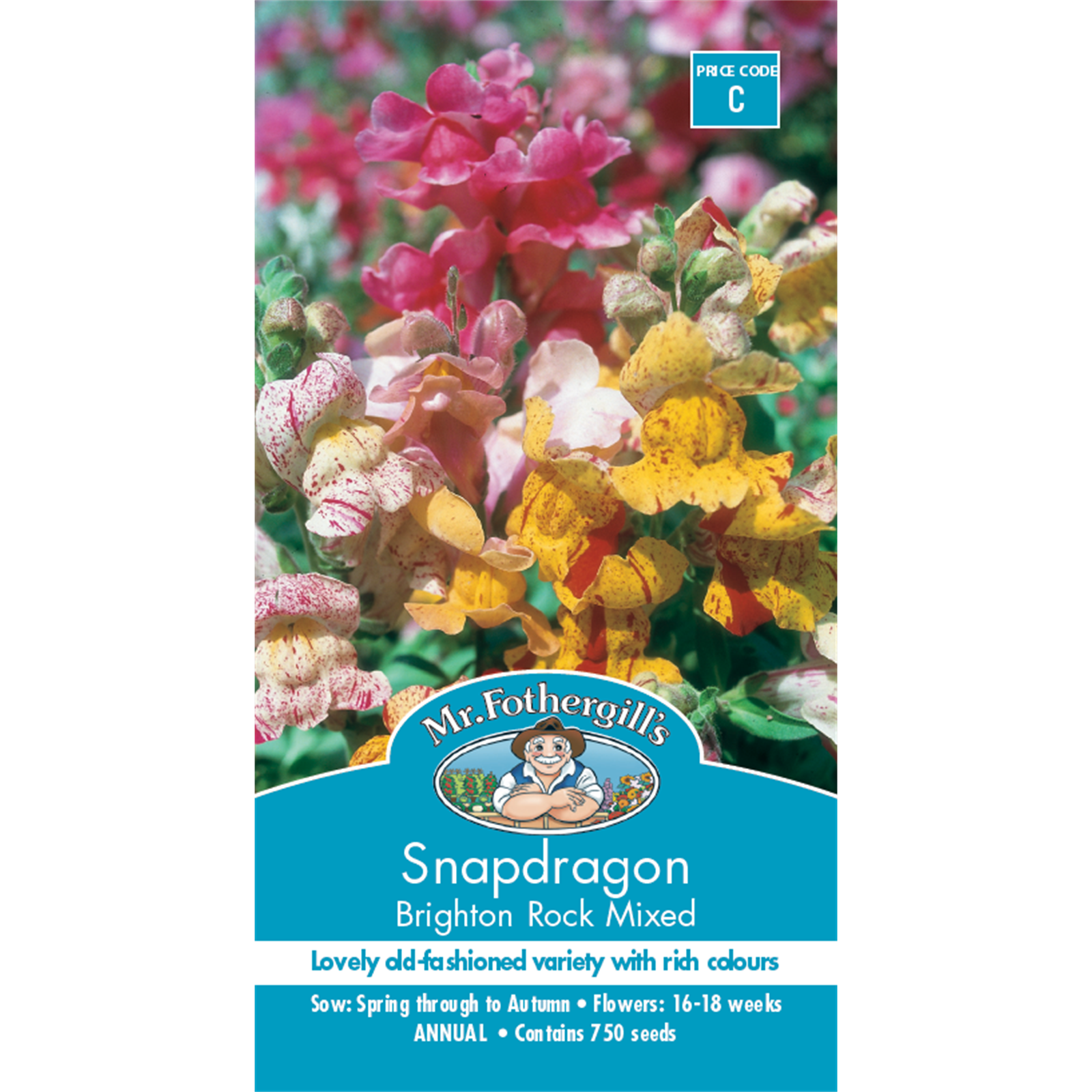 Mr Fothergill's Snapdragon Brighton Rock Flower Seed