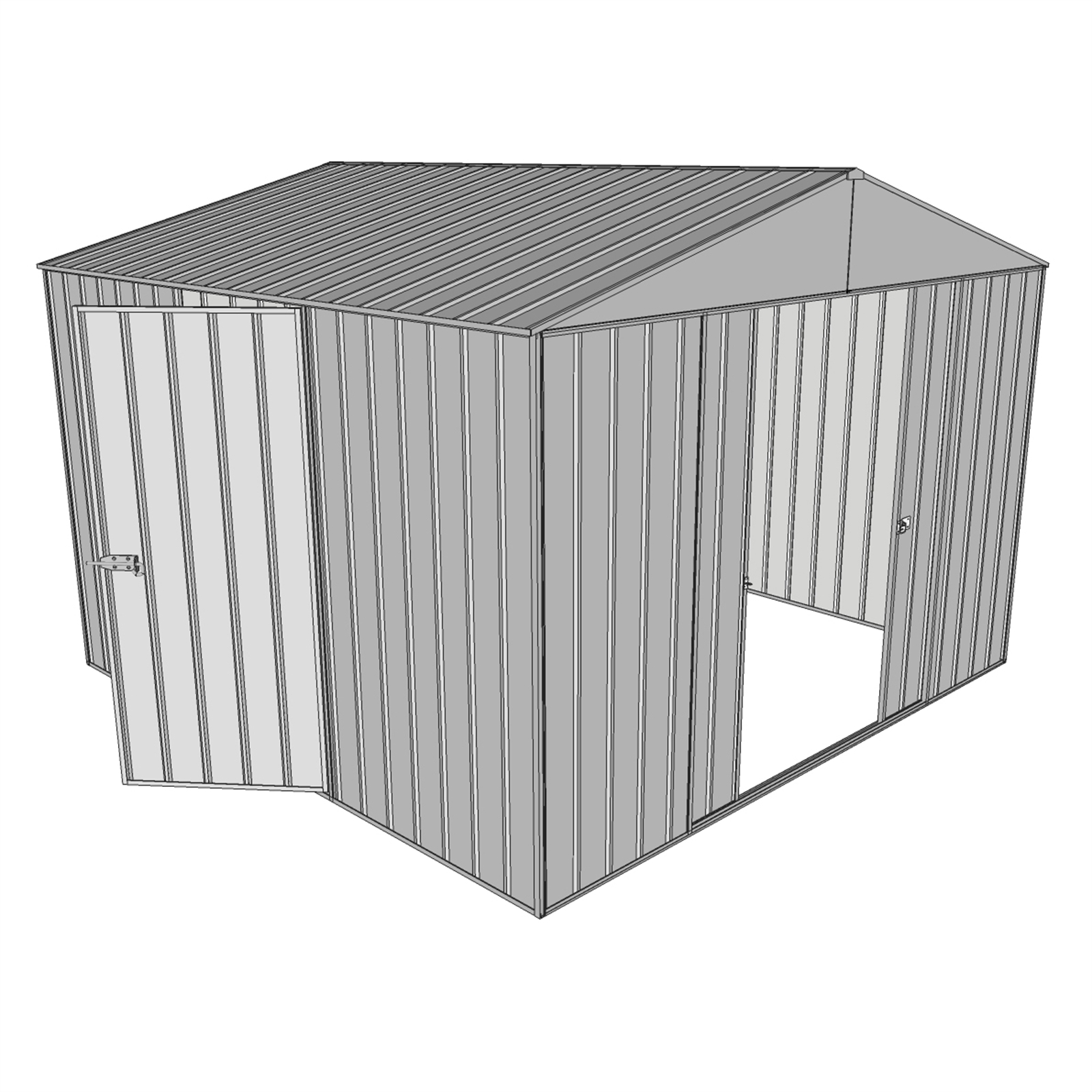 Build-a-Shed 3.0 x 2.3 x 3.0m Zinc Double Sliding and Single Hinge Door Shed