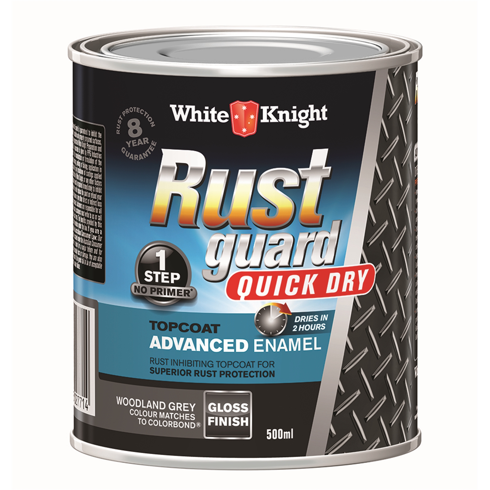 White Knight 500ml Rust Guard Quick Dry Advanced Enamel Gloss Woodland Grey