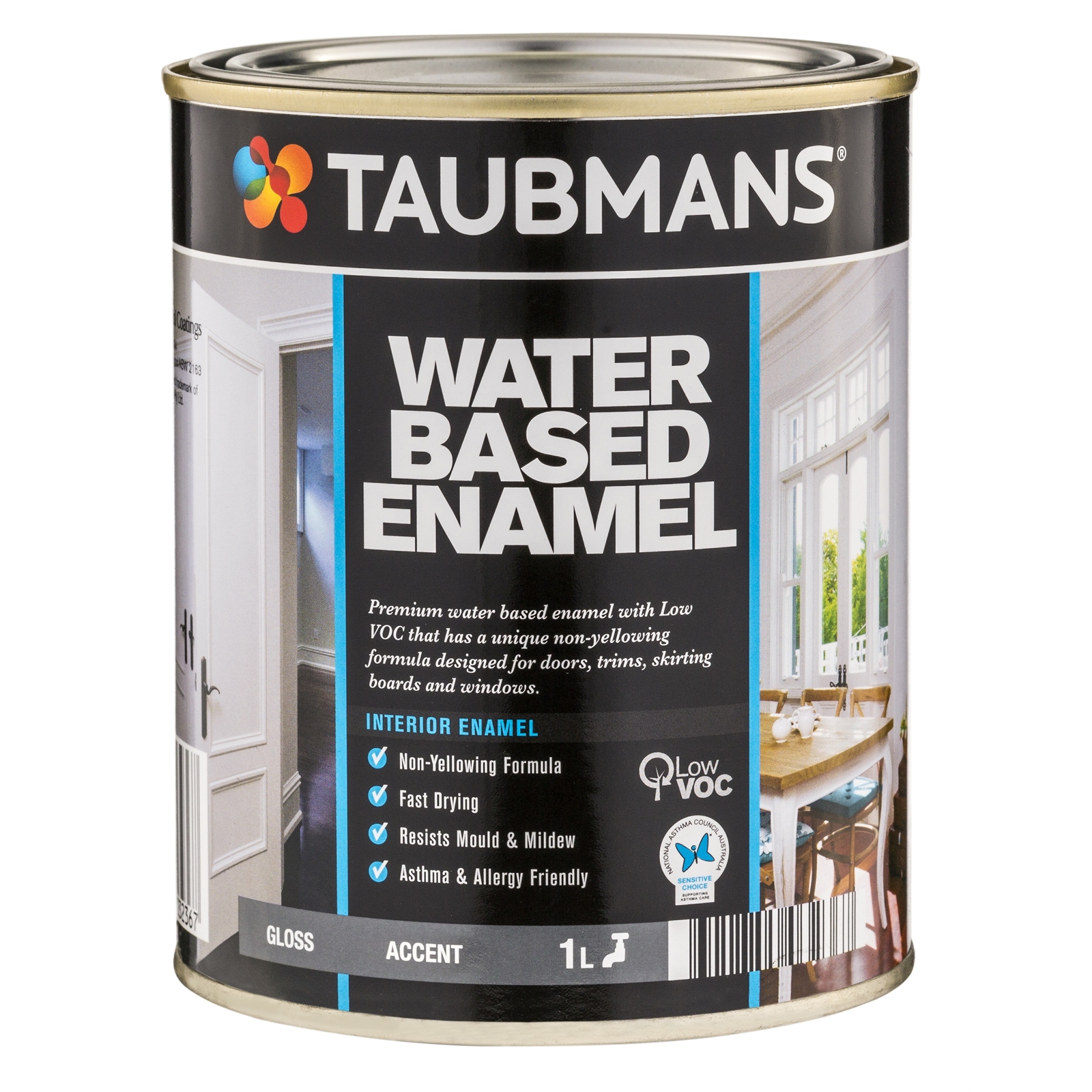 Taubmans 1L Accent Gloss Water Based Enamel