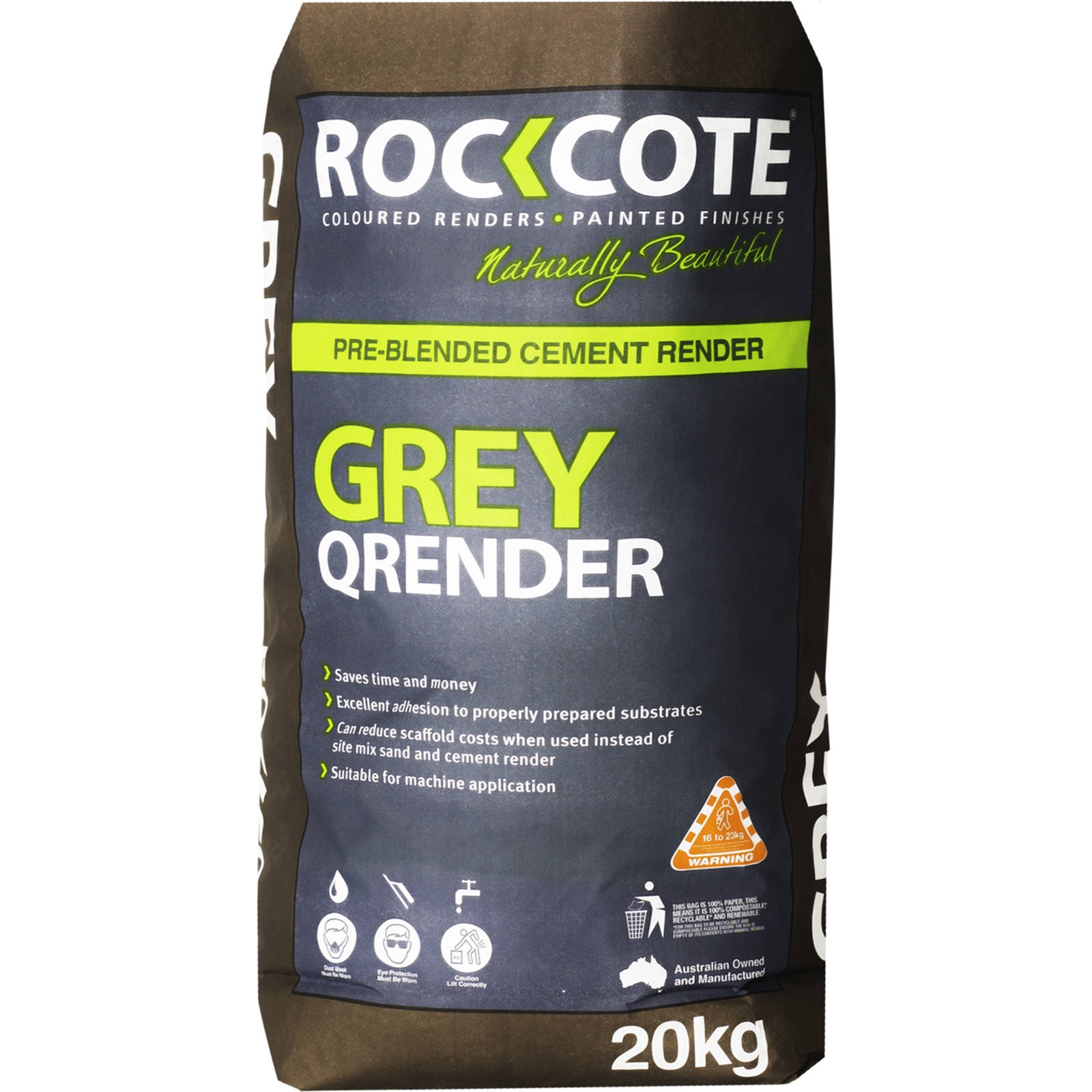 Rockcote 20kg Grey Quick Render