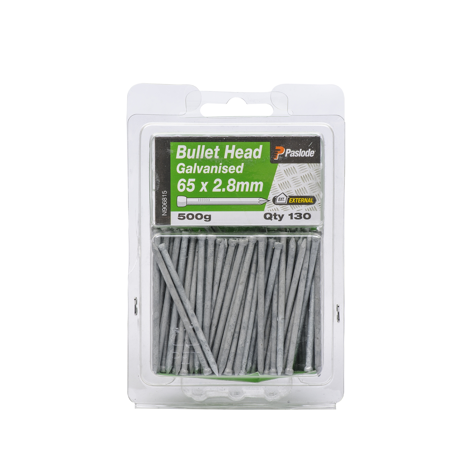 Paslode 65 x 2.8mm 500g Galvanised Bullet Head Nails - 130 Pack