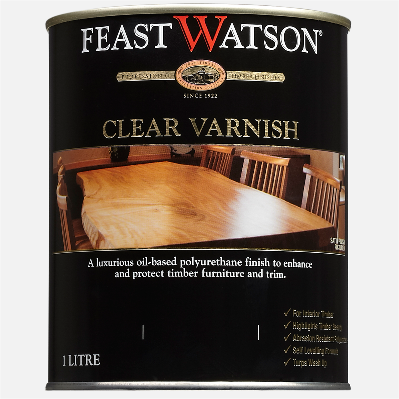 Feast Watson 1L Gloss Clear Varnish