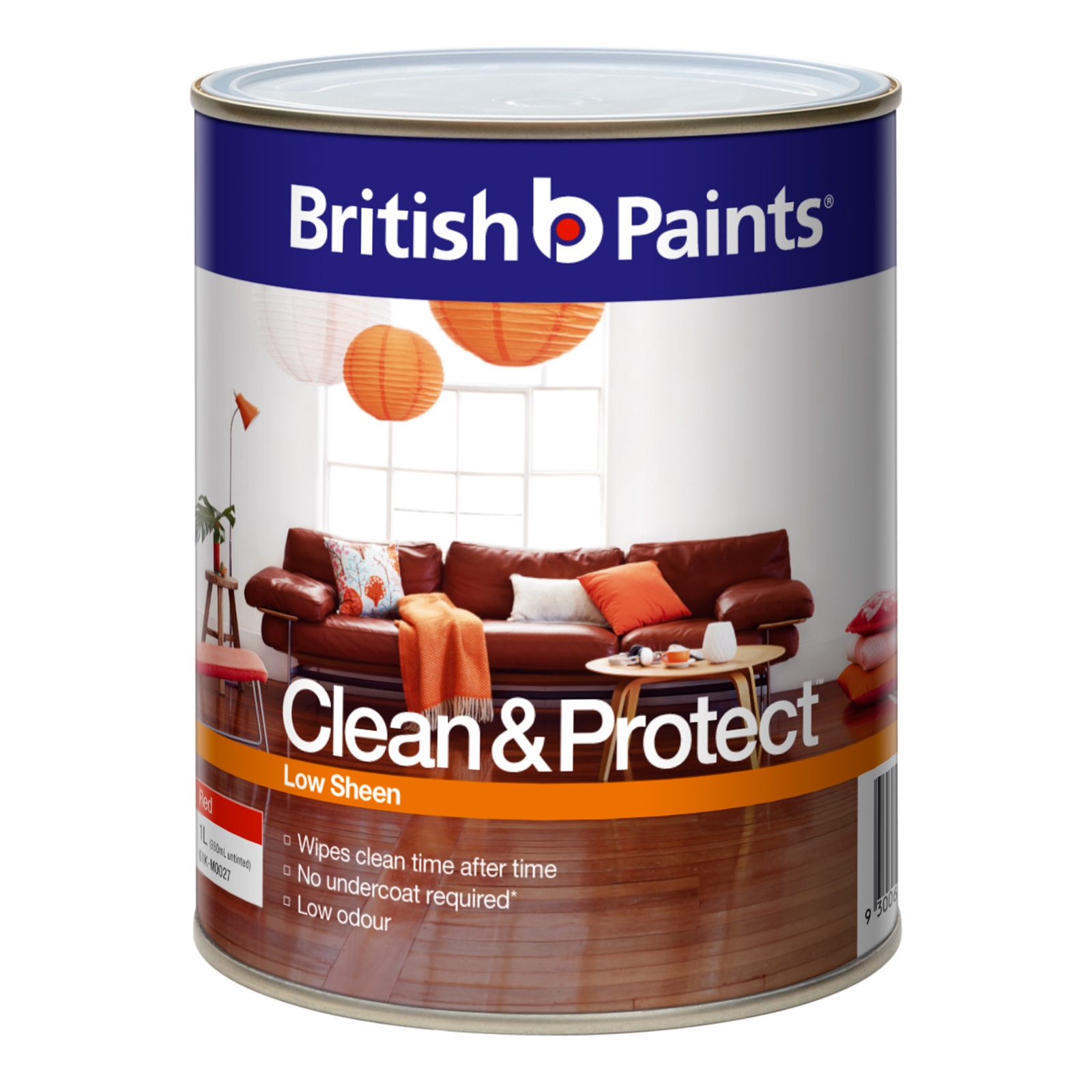 British Paints Clean & Protect 1L Low Sheen Red Interior Paint