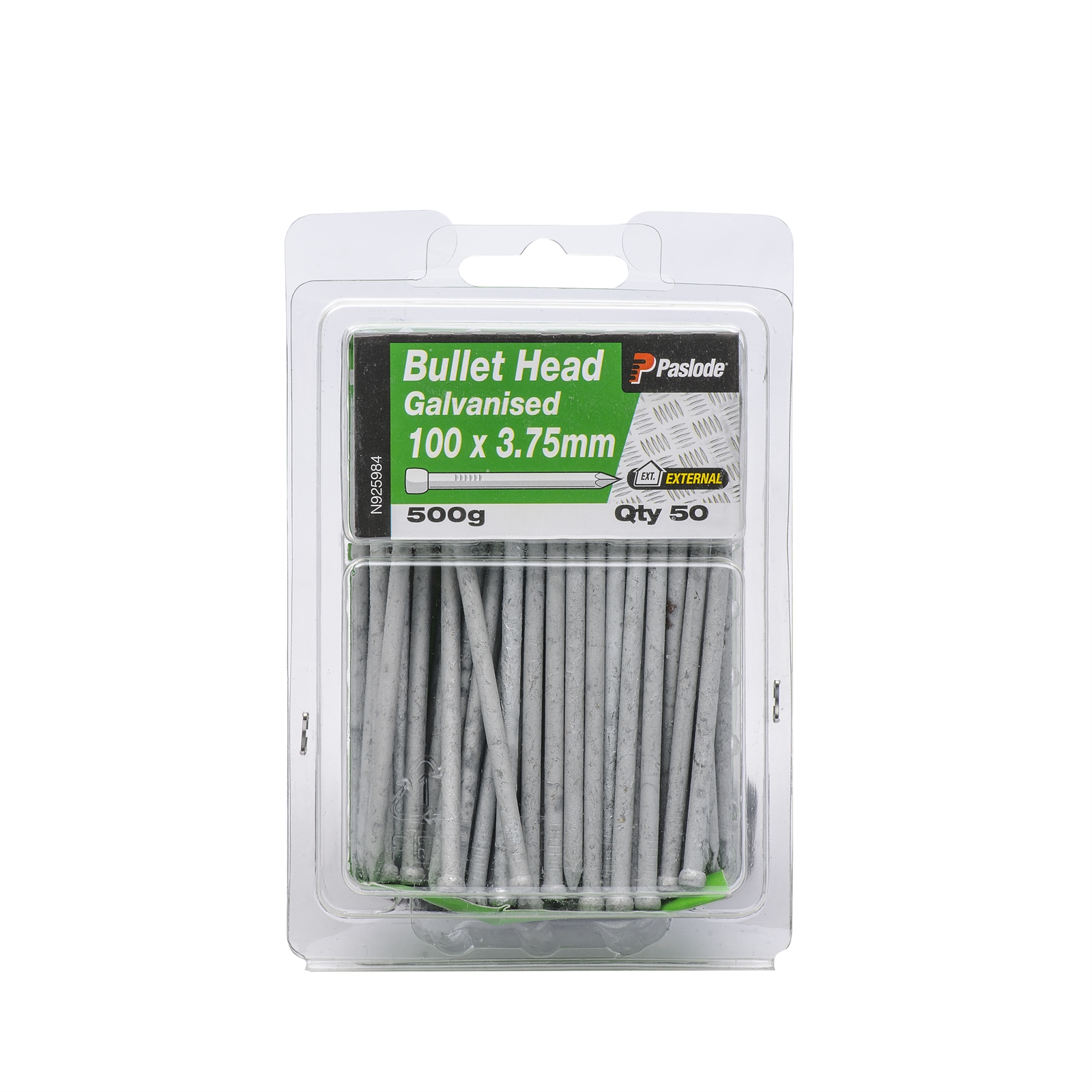 Paslode 100 x 3.75mm 500g Galvanised Bullet Head Nails - 50 Pack