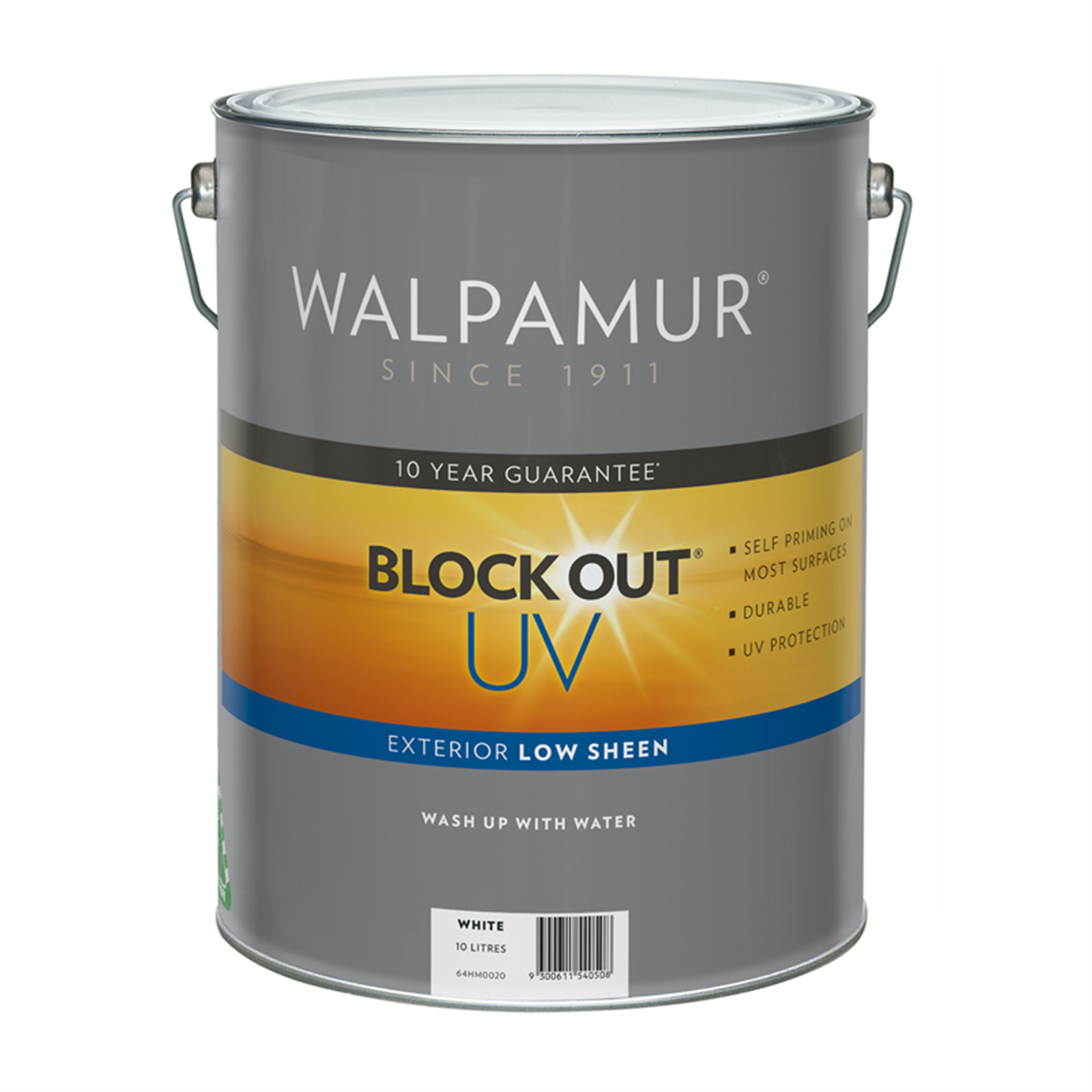 Walpamur 10L White Low Sheen Blockout UV Paint Bunnings Warehouse