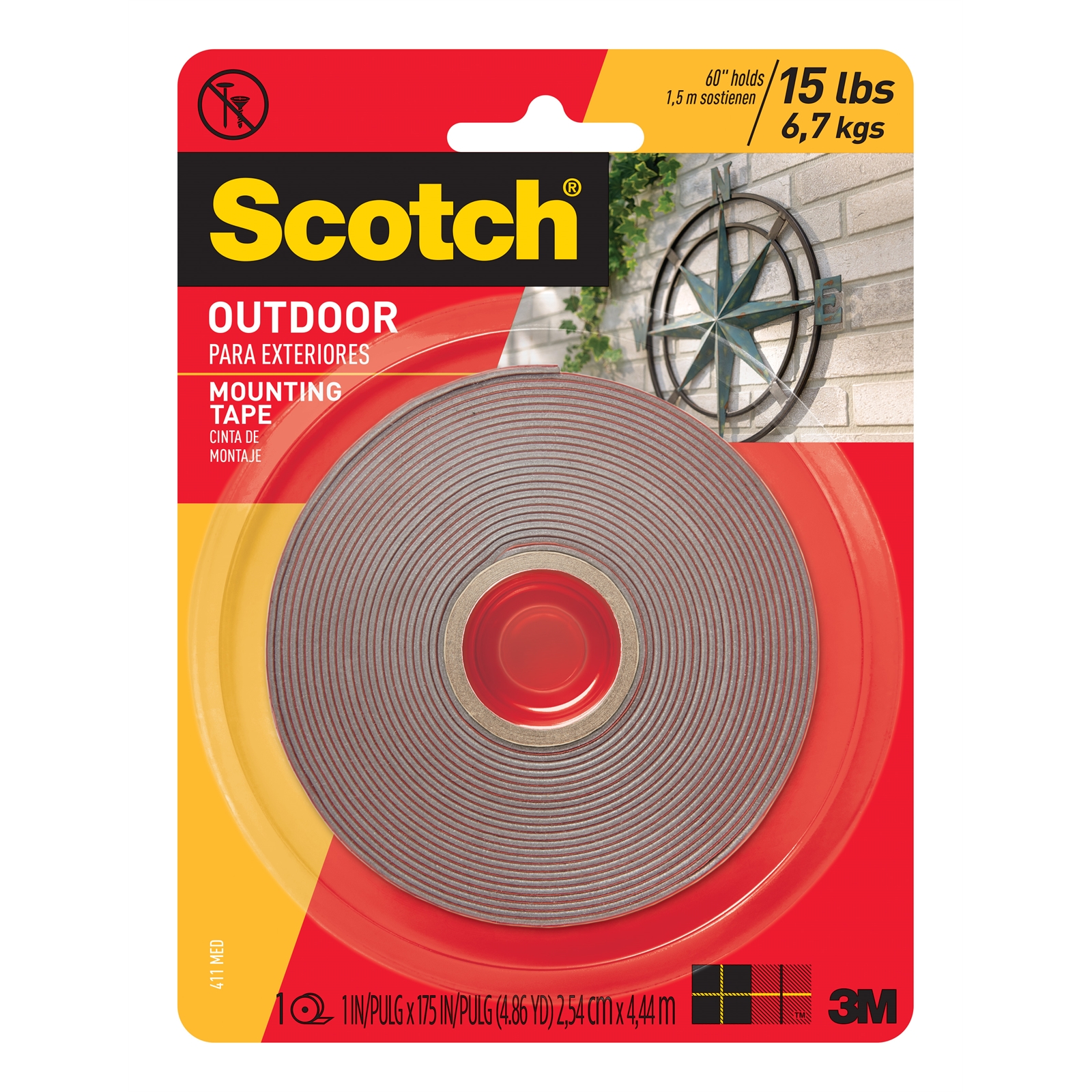 Scotch 2.5cm x 4.4m Outdoor Mounting Tape