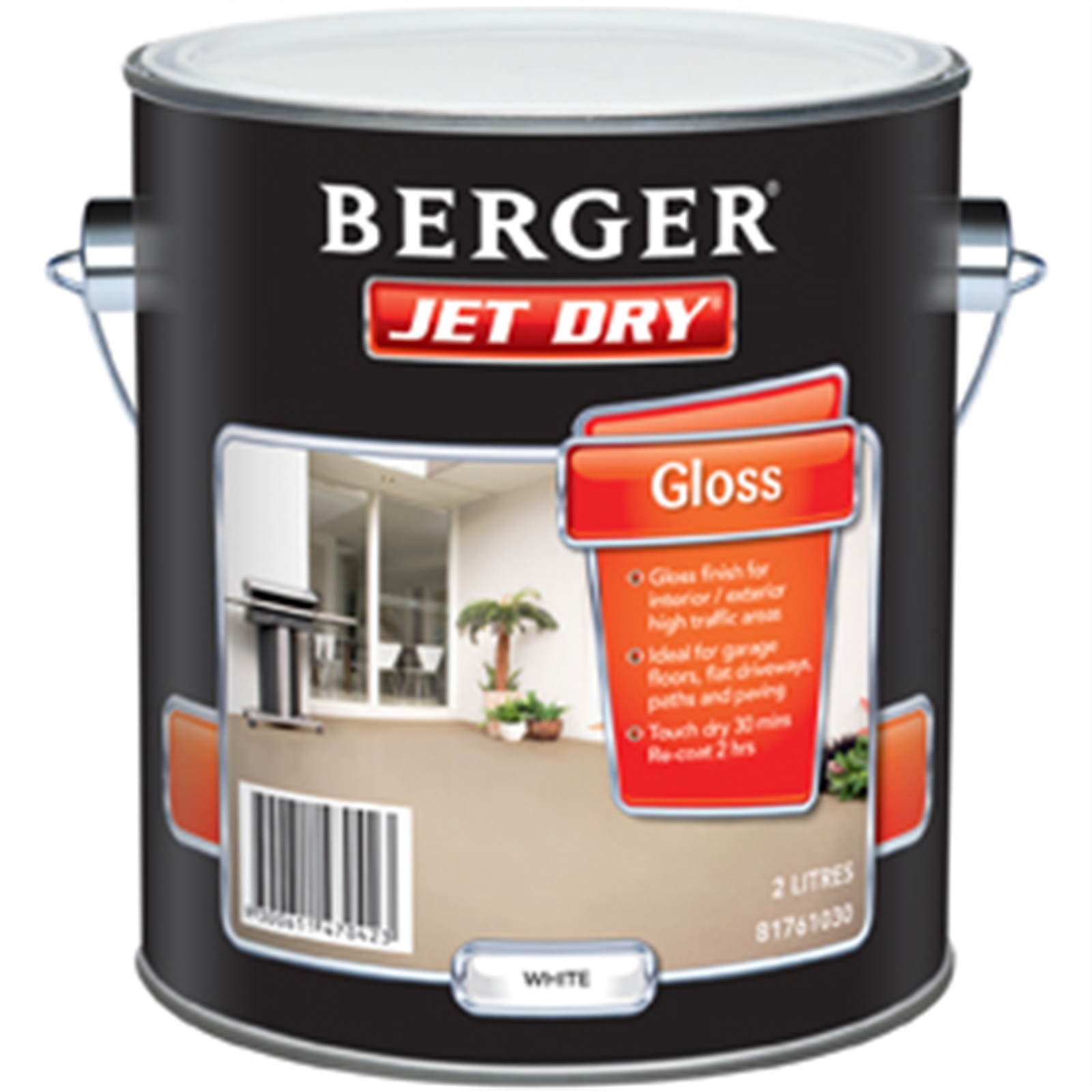Berger Jet Dry 2L Gloss White Paving Paint