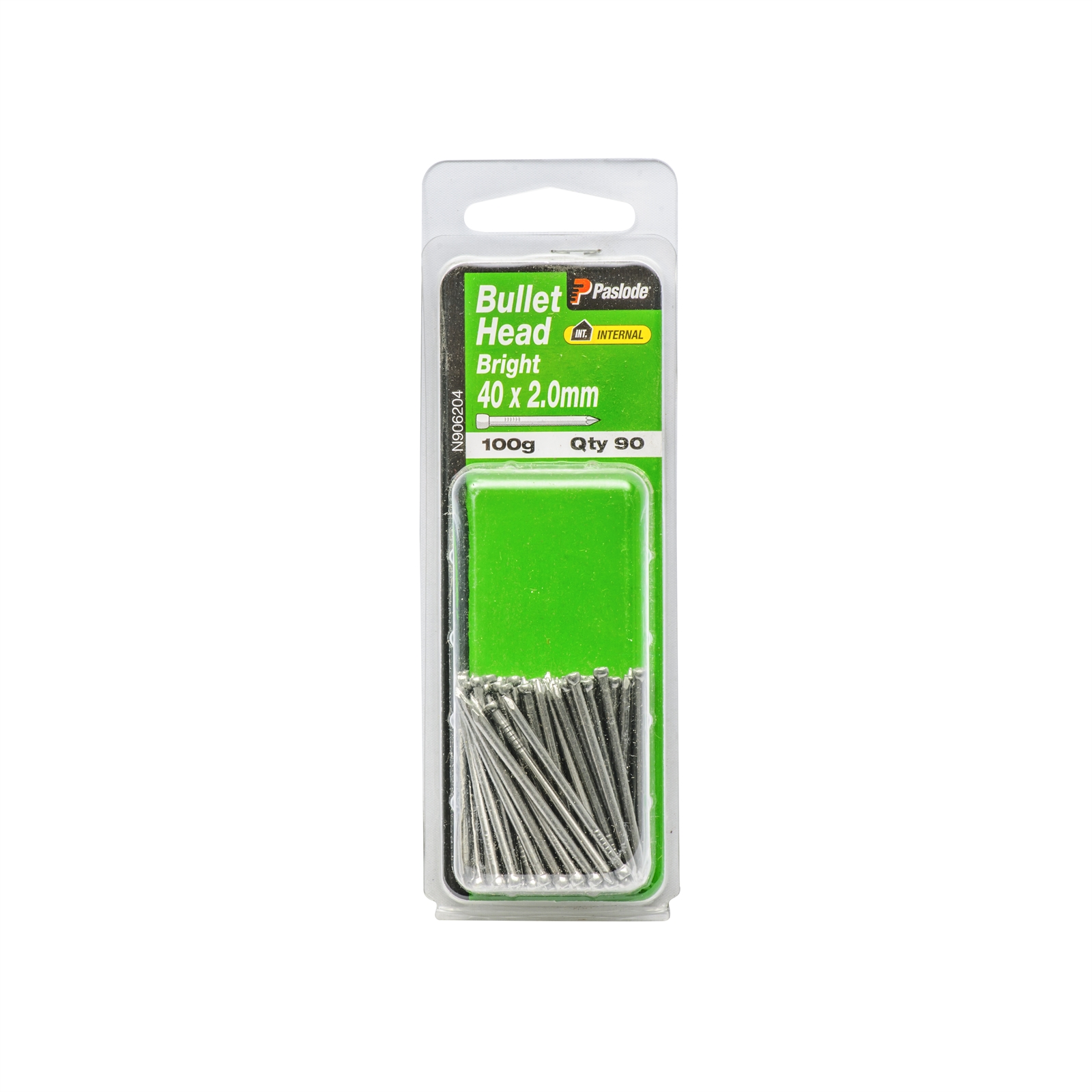 Paslode 40 x 2.0mm 100g Bright Steel Bullet Head Nails - 90 Pack