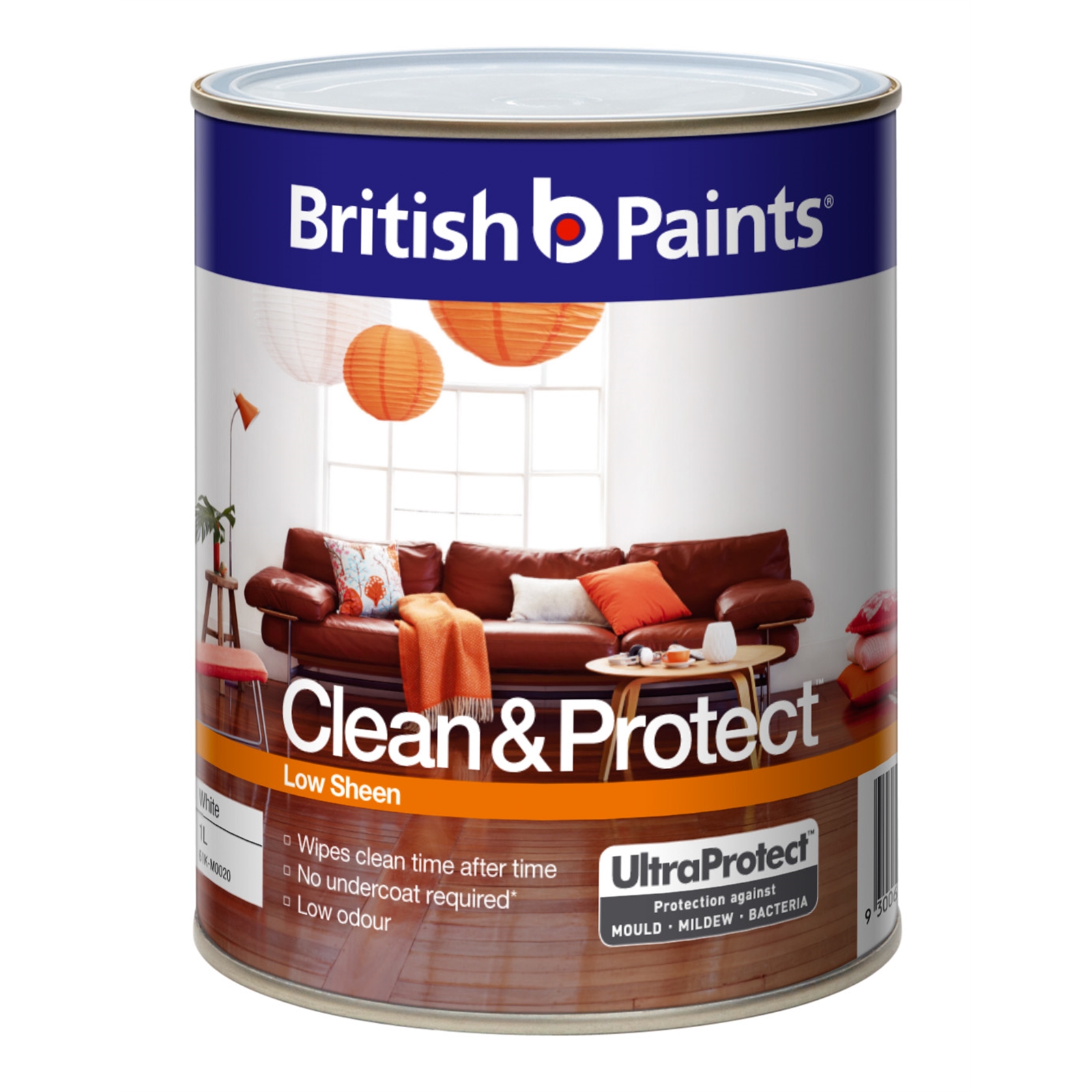 British Paints Clean & Protect 1L Low Sheen White Interior Paint