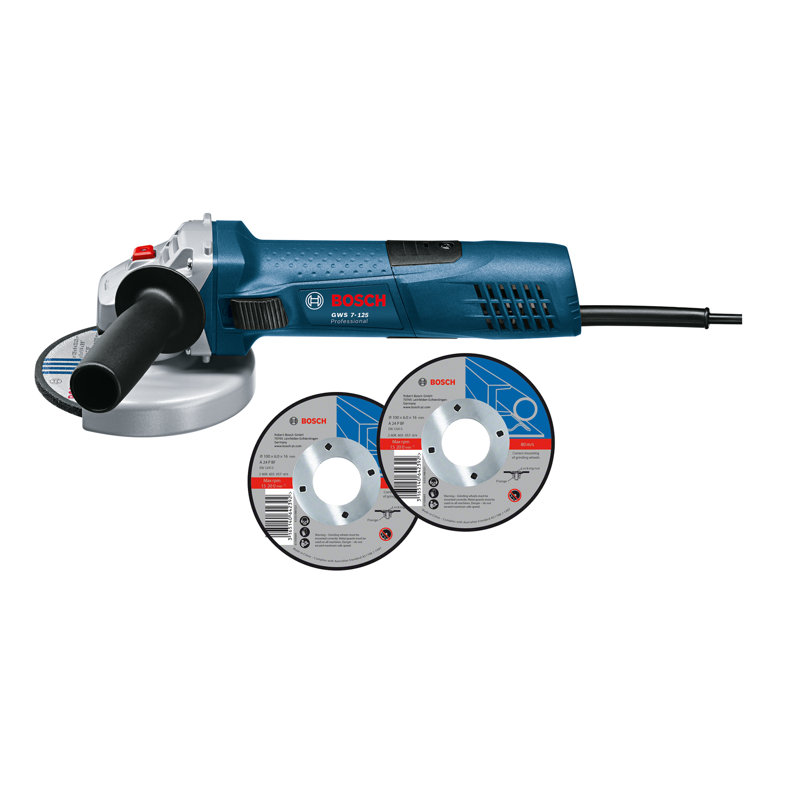 Bosch Blue 720W 125mm Angle Grinder With 3 Discs
