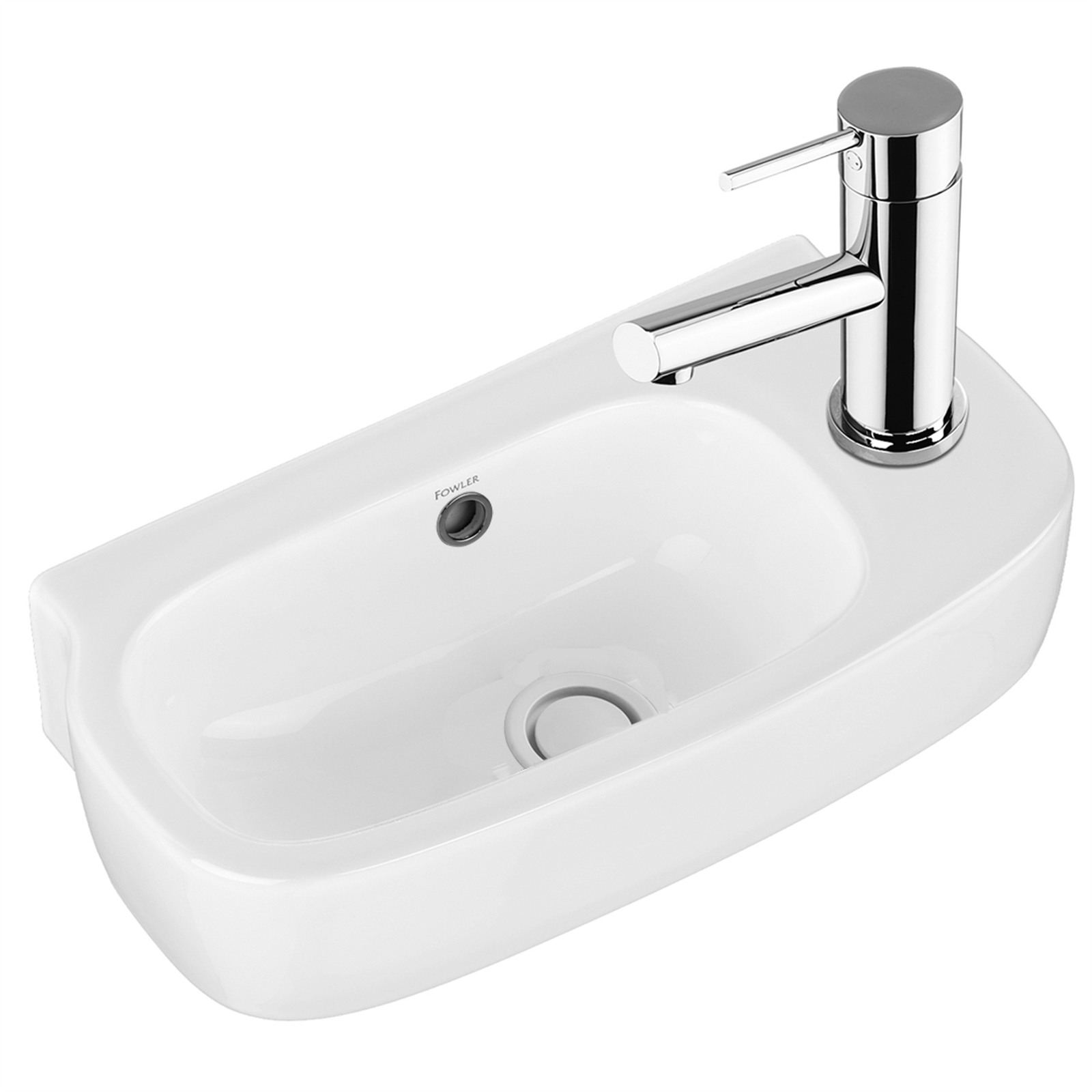 Fowler White Regent Mini Wall Basin With 1 Tap Hole