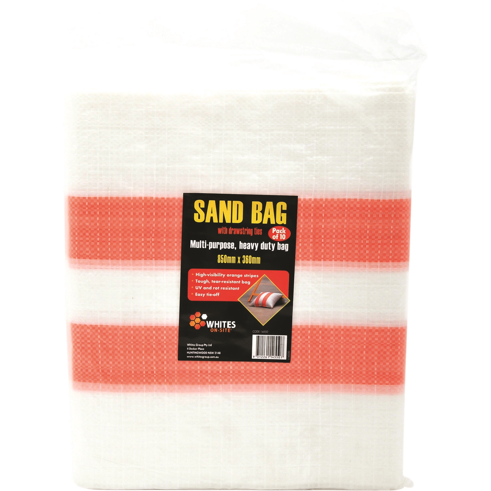 Whites On-Site Sandbags With Ties - 10 Pack