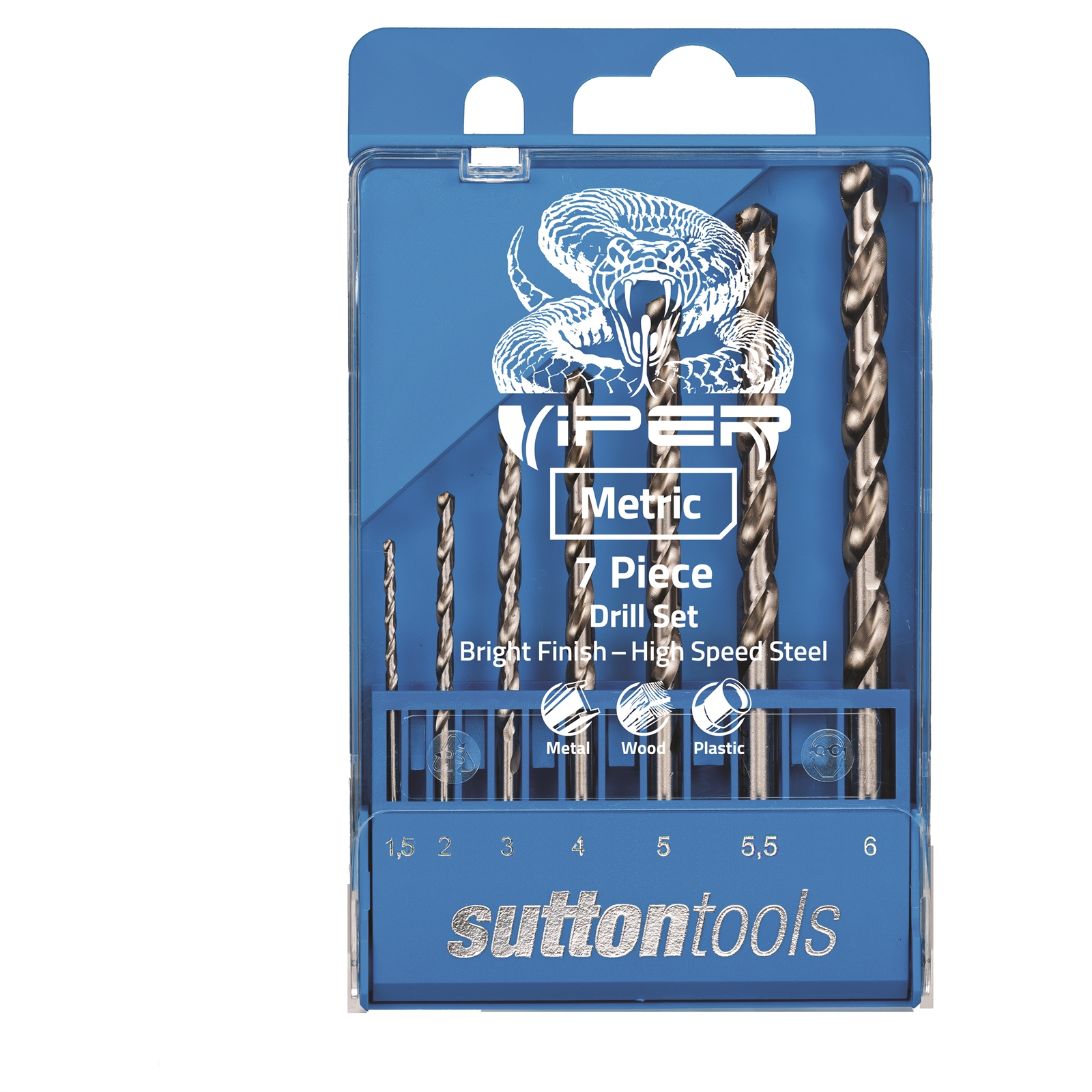Sutton Tools 7 Piece Viper Metric Drill Bit Set
