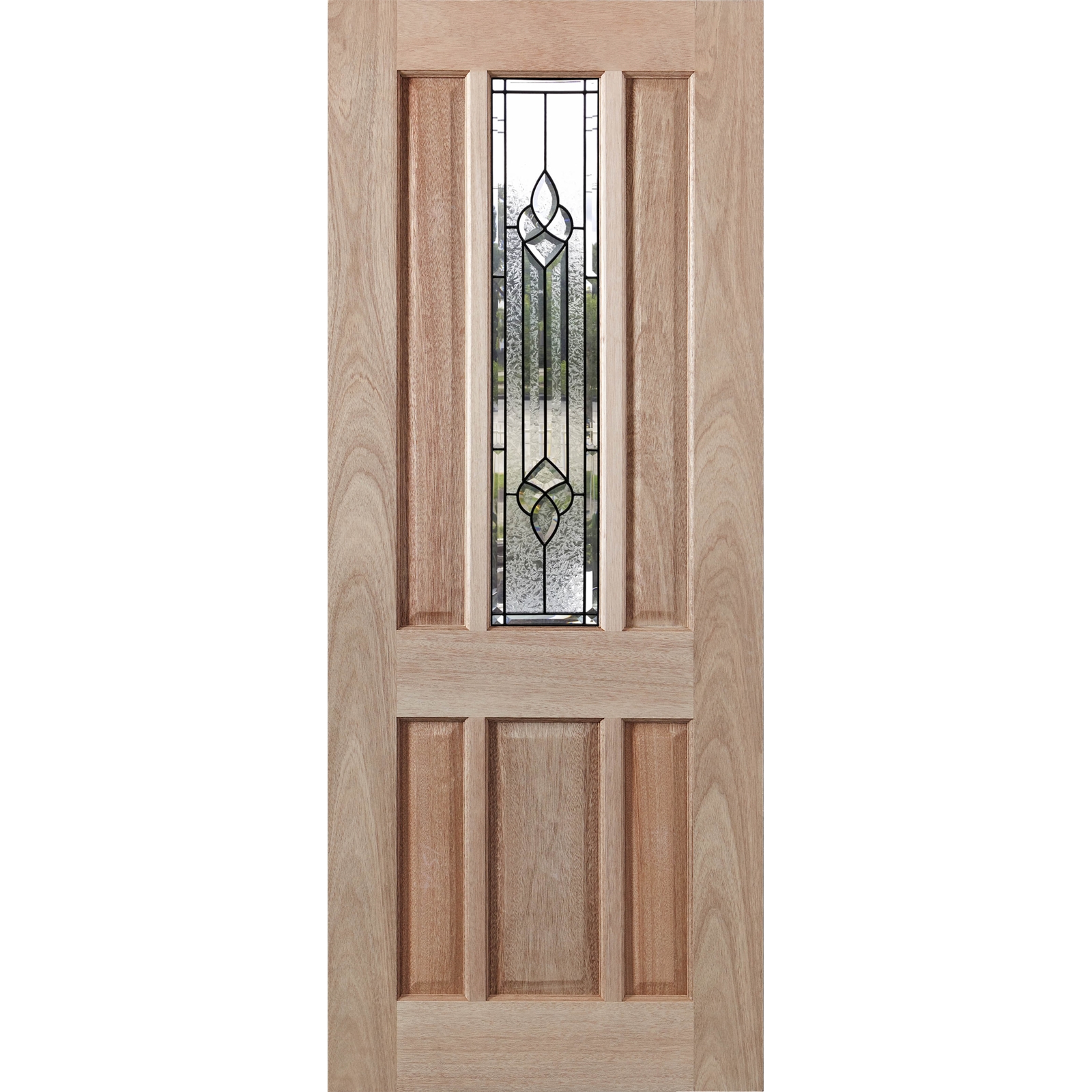 Woodcraft Doors 2040 x 820 x 40mm Long Bevelled Glass Hamlett Entrance Door