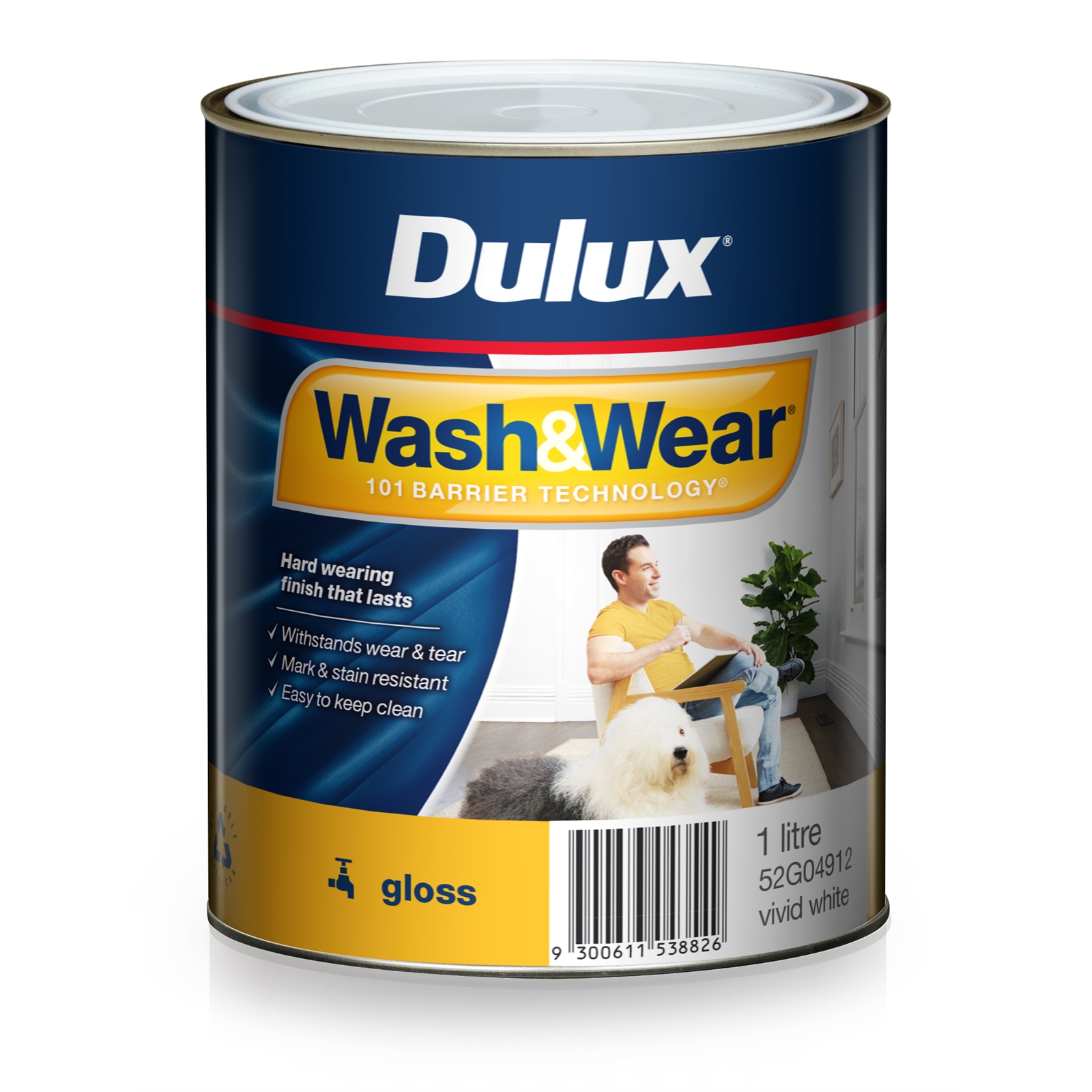 Dulux Wash&Wear 1L Vivid White Gloss Paint