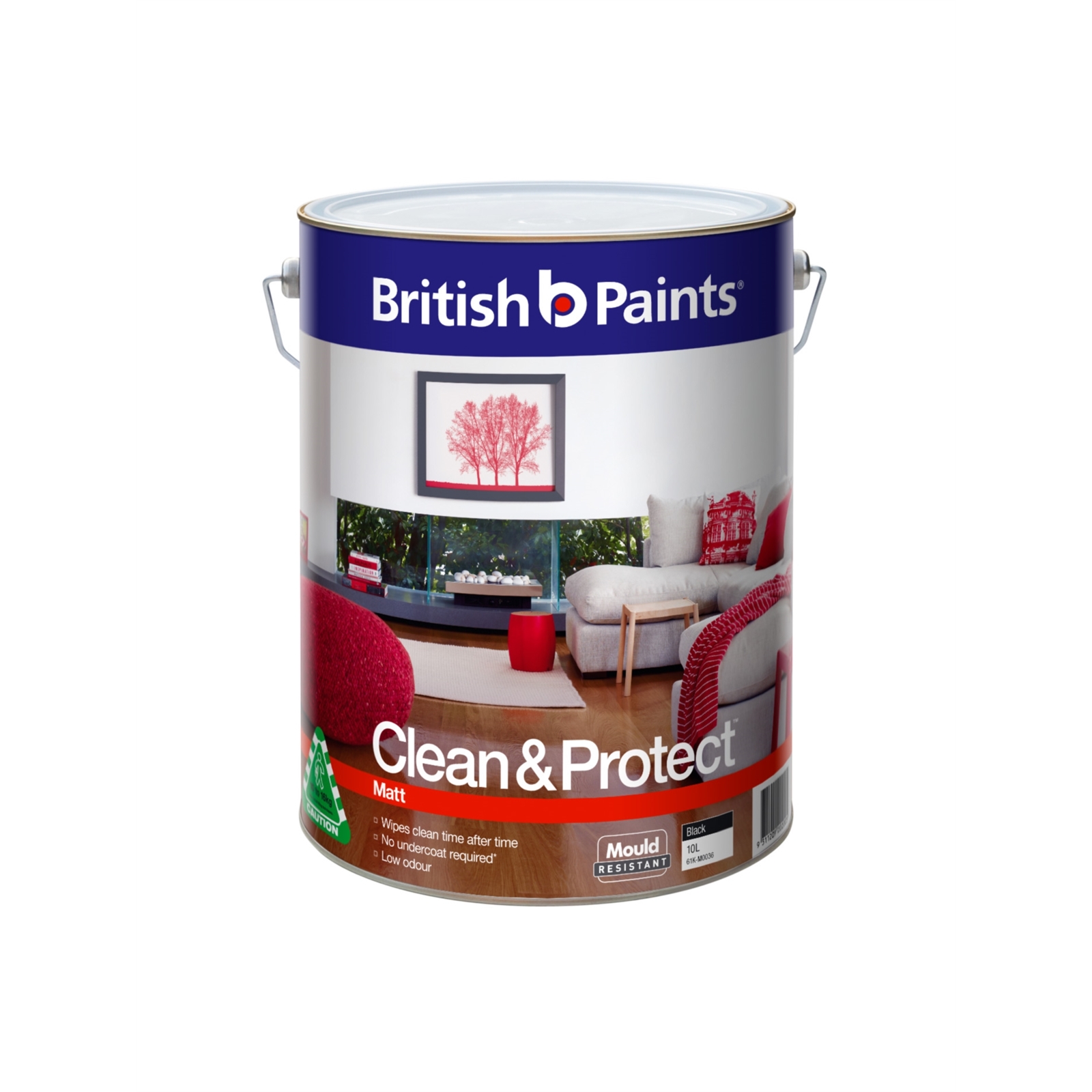 British Paints 10L Clean & Protect Matt Black Interior Paint