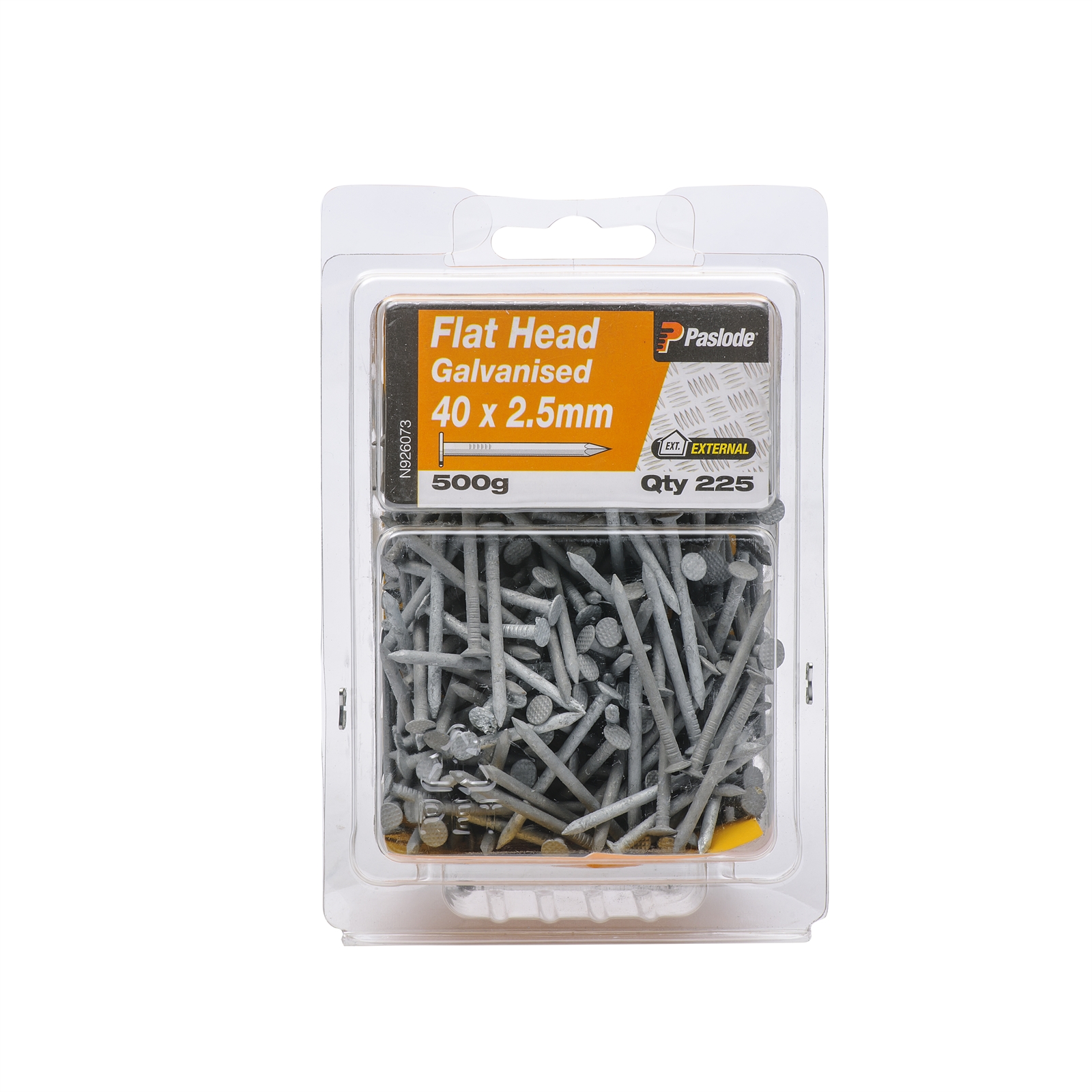 Paslode 40 x 2.5mm 500g Galvanised Flat Head Nails - 225 Pack