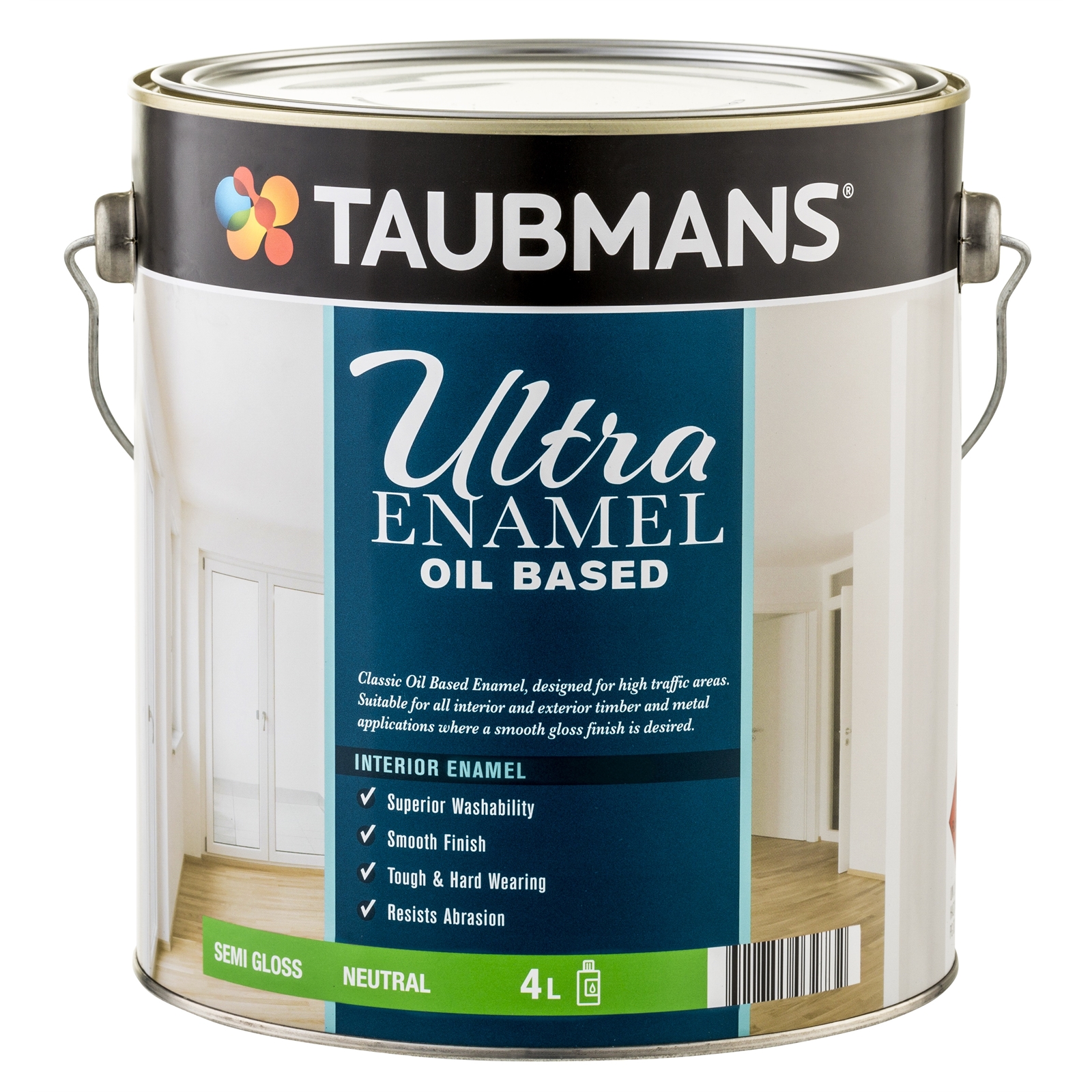 Taubmans Ultra Enamel 4L Neutral Semi Gloss Oil Based Enamel