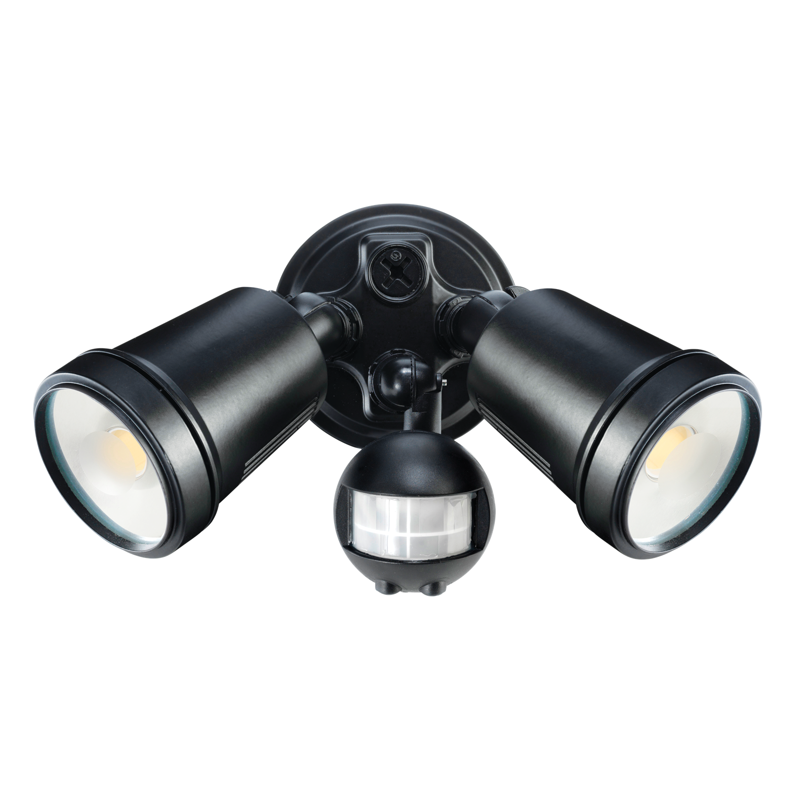 Brilliant Lighting 11W Twin LED Black Raptor II Security Flood Light with Sensor