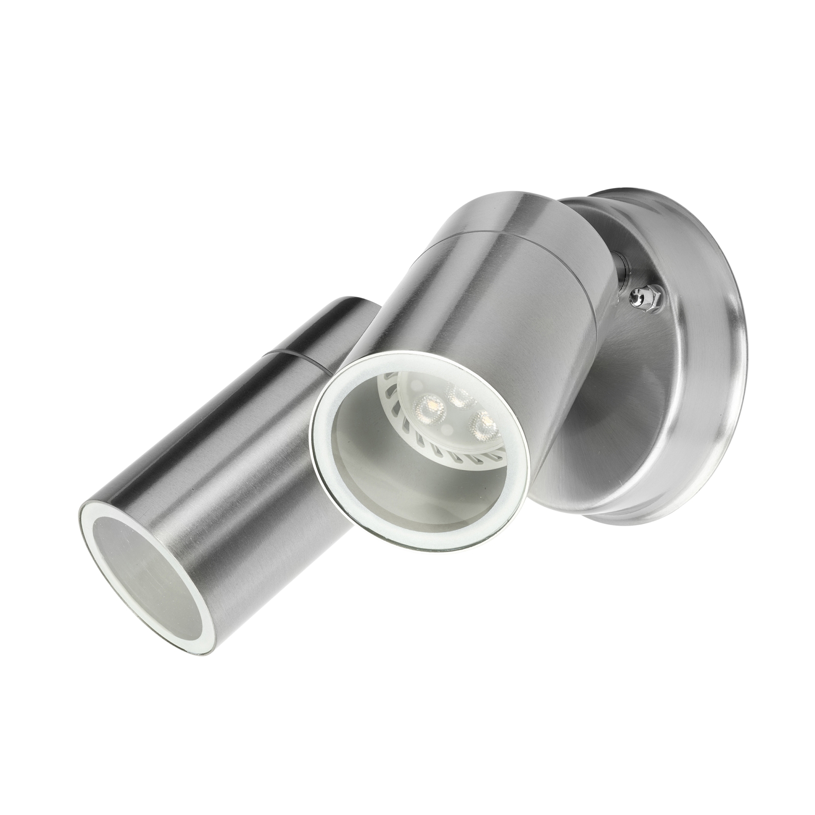Brilliant Lighting Coolum Stainless Steel Twin Head Exterior Wall Lights