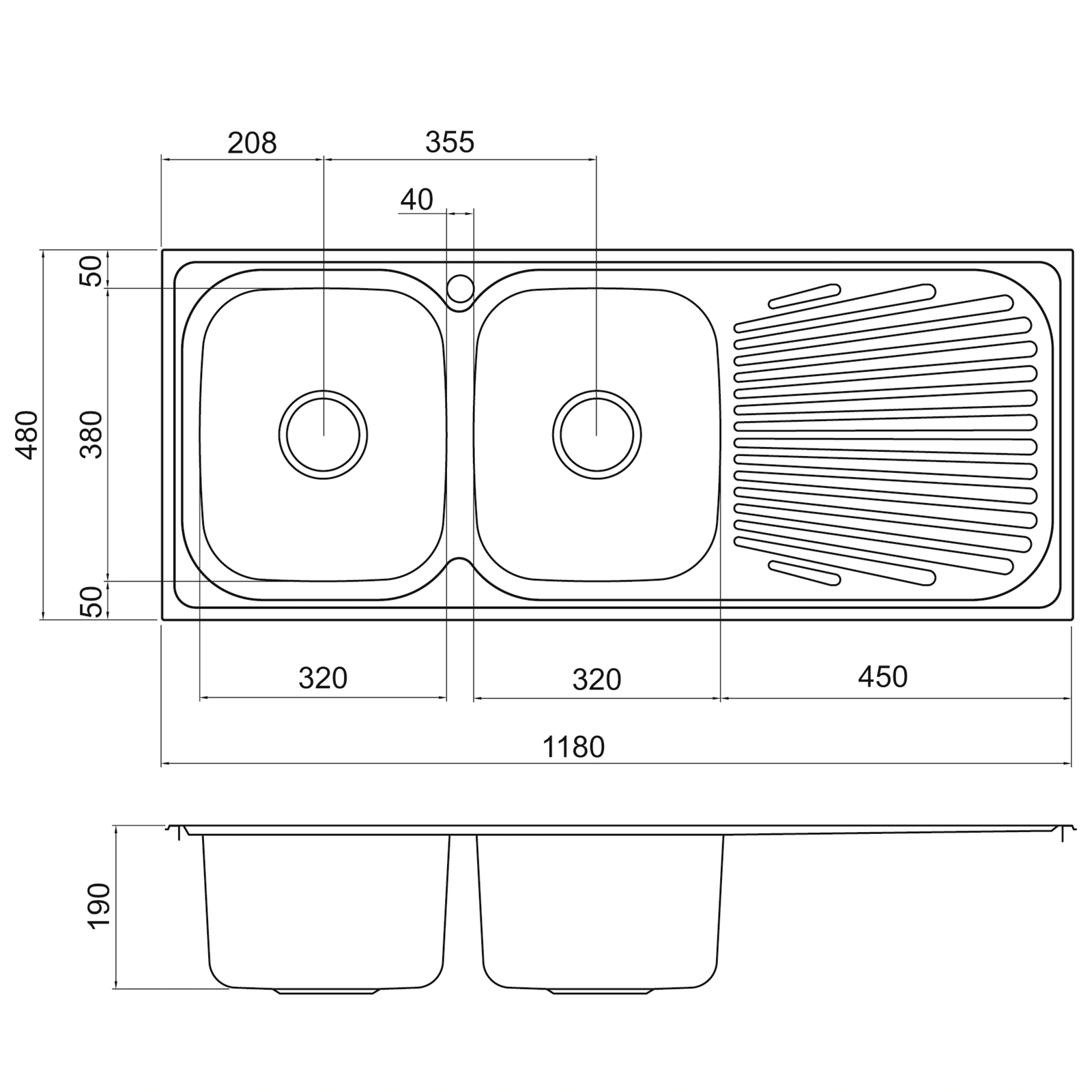 Clark 1180mm Vital Double End Bowl 1TH RHB Bunnings Warehouse