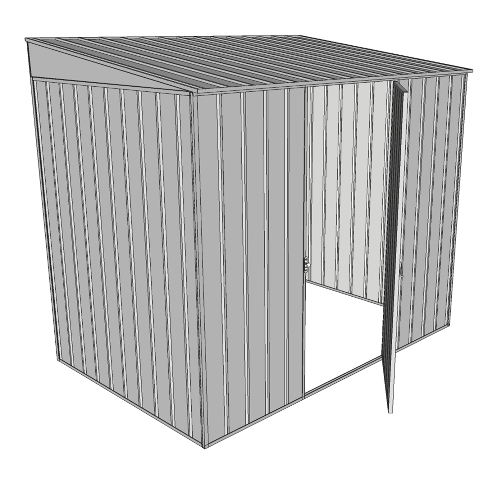 Build-a-Shed 2.3 x 1.5m Zinc Skillion Single Hinged Door Narrow Shed
