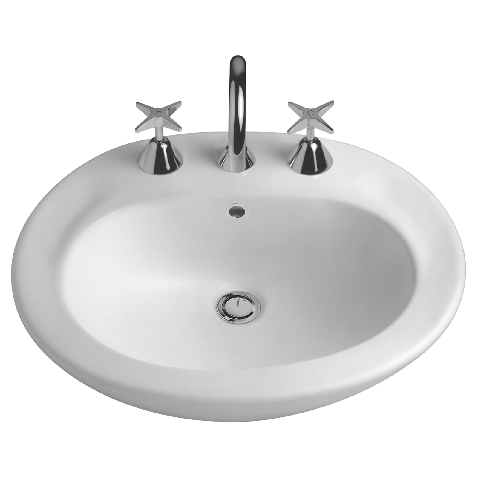 Caroma Concorde Semi Recessed Vanity Basin with 3 Tap Holes