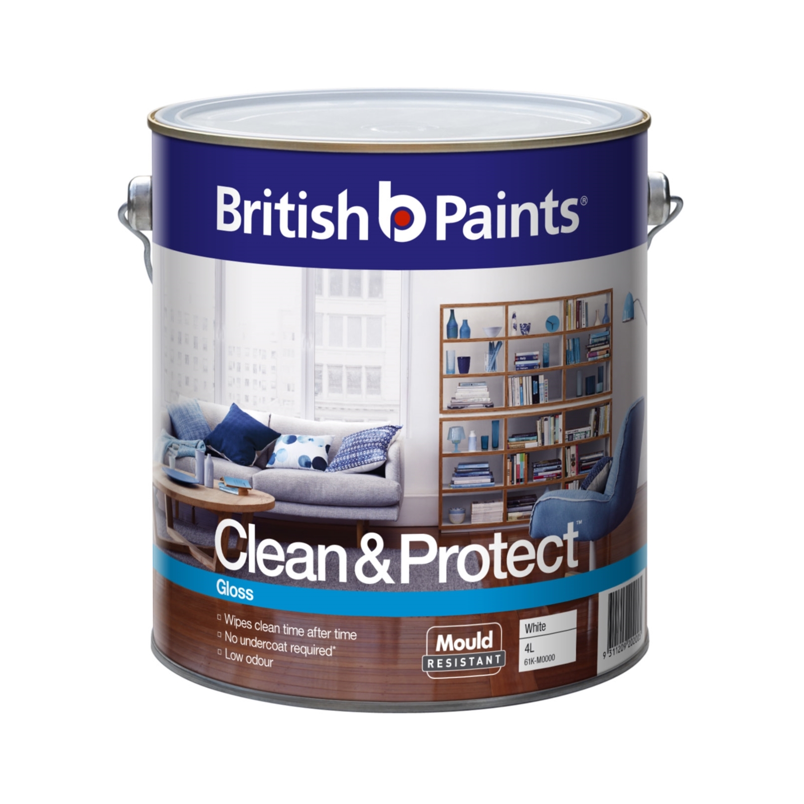 British Paints 4L Clean & Protect Gloss White Interior Paint