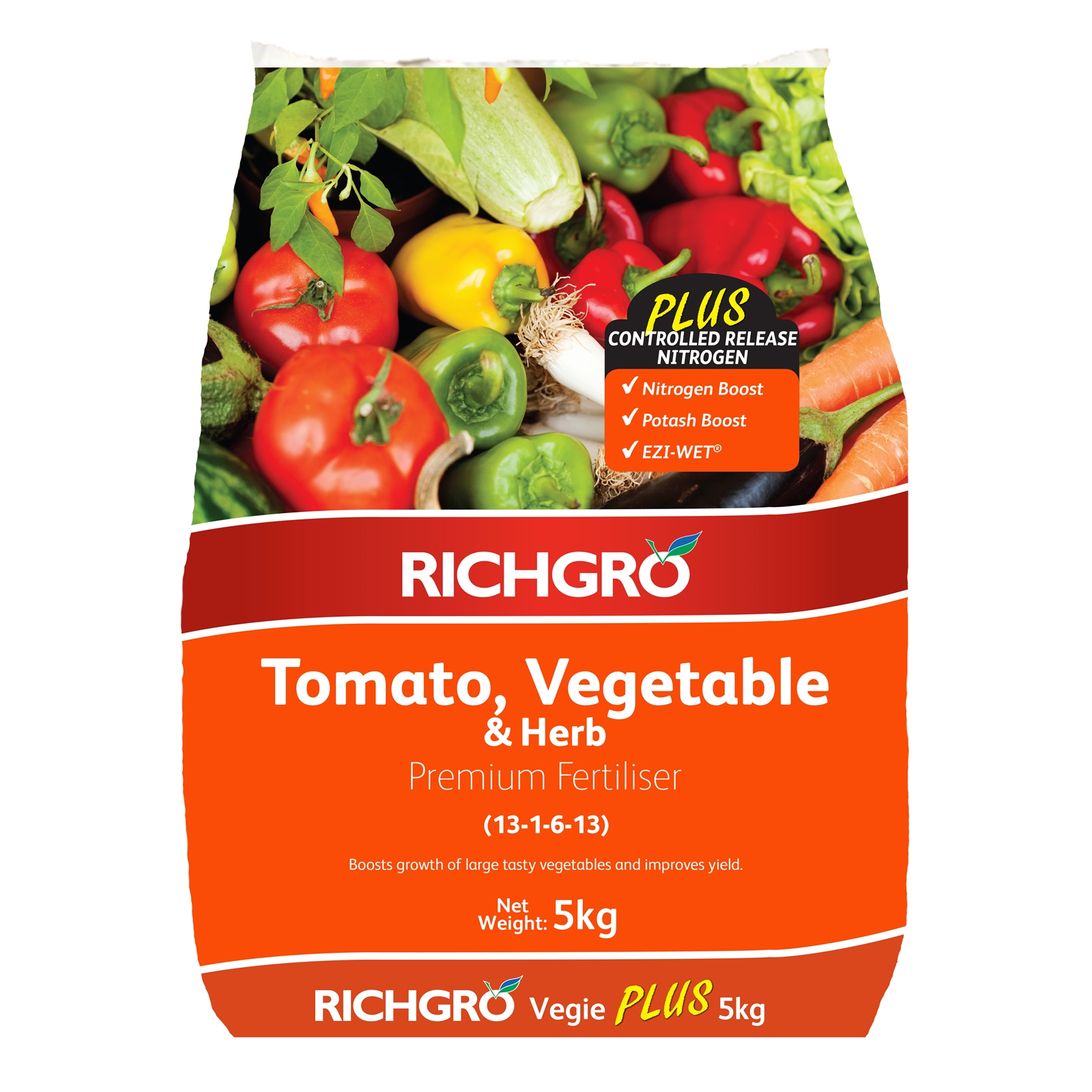 Richgro 5kg Garden Plus Tomato, Vegetable And Herb Fertiliser