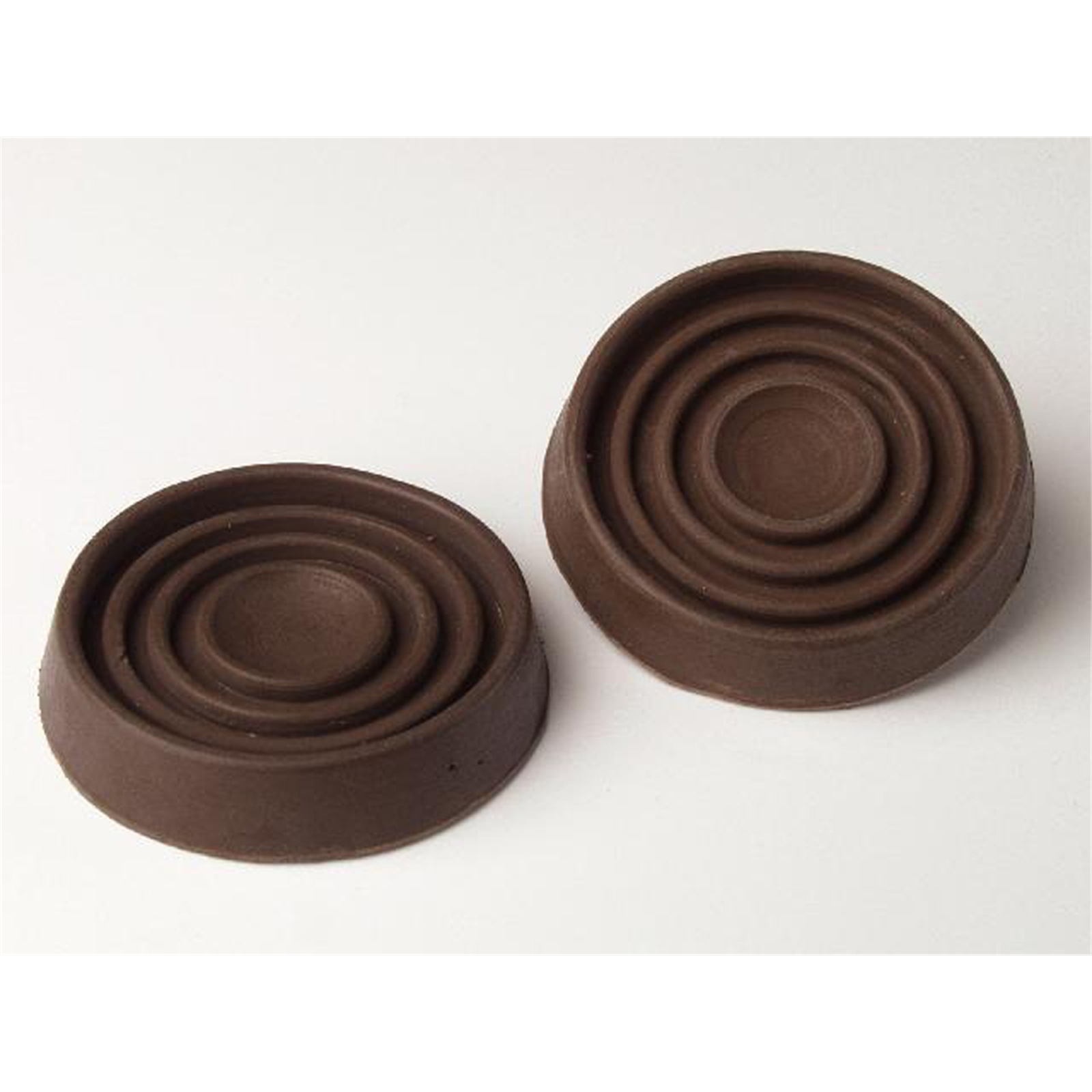 TIC 44mm Brown Rubber Base Round Castor Cup - 4 Pack