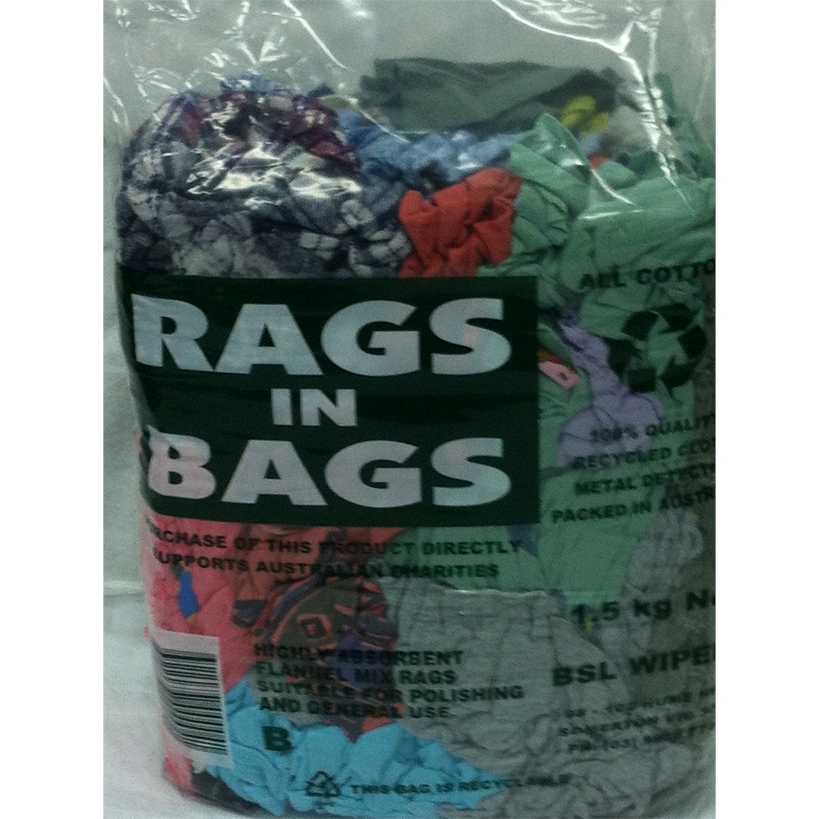 1.5kg Bag Of Rags Flannel Mix Bunnings Warehouse