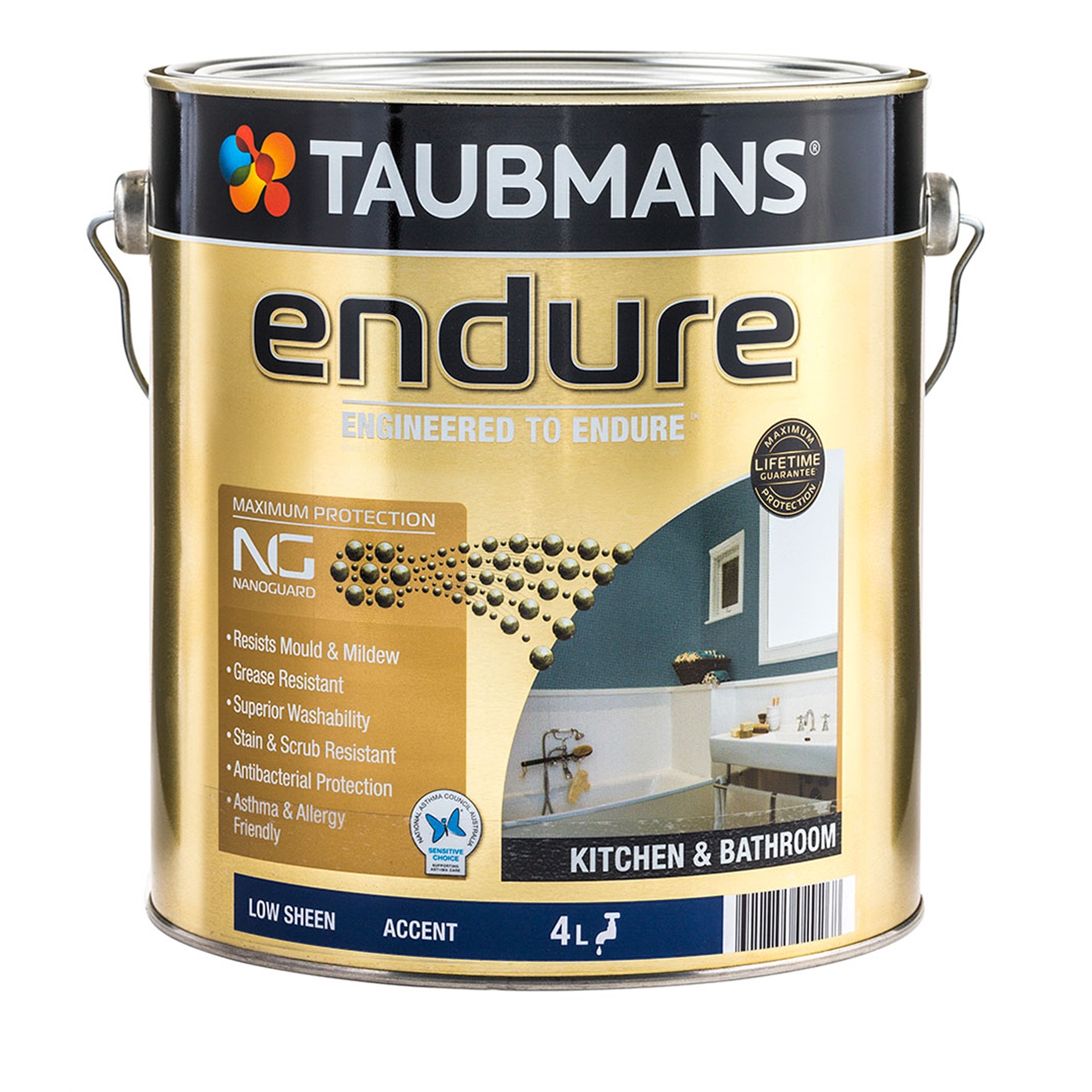 Taubmans Endure 4L Accent Interior Kitchen And Bathroom