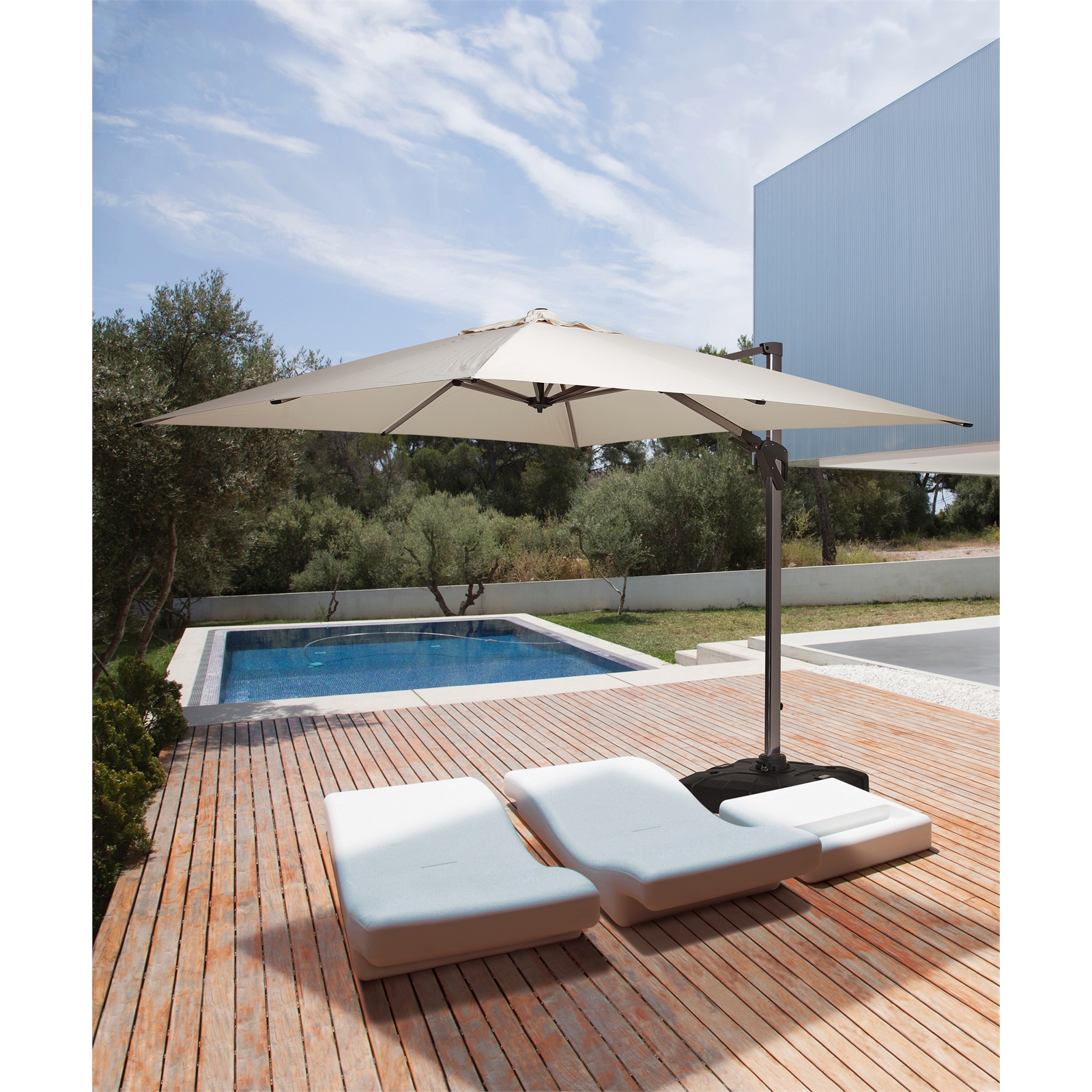 Coolaroo Melaleuca 3m Natural Square Cantilever Umbrella Bunnings