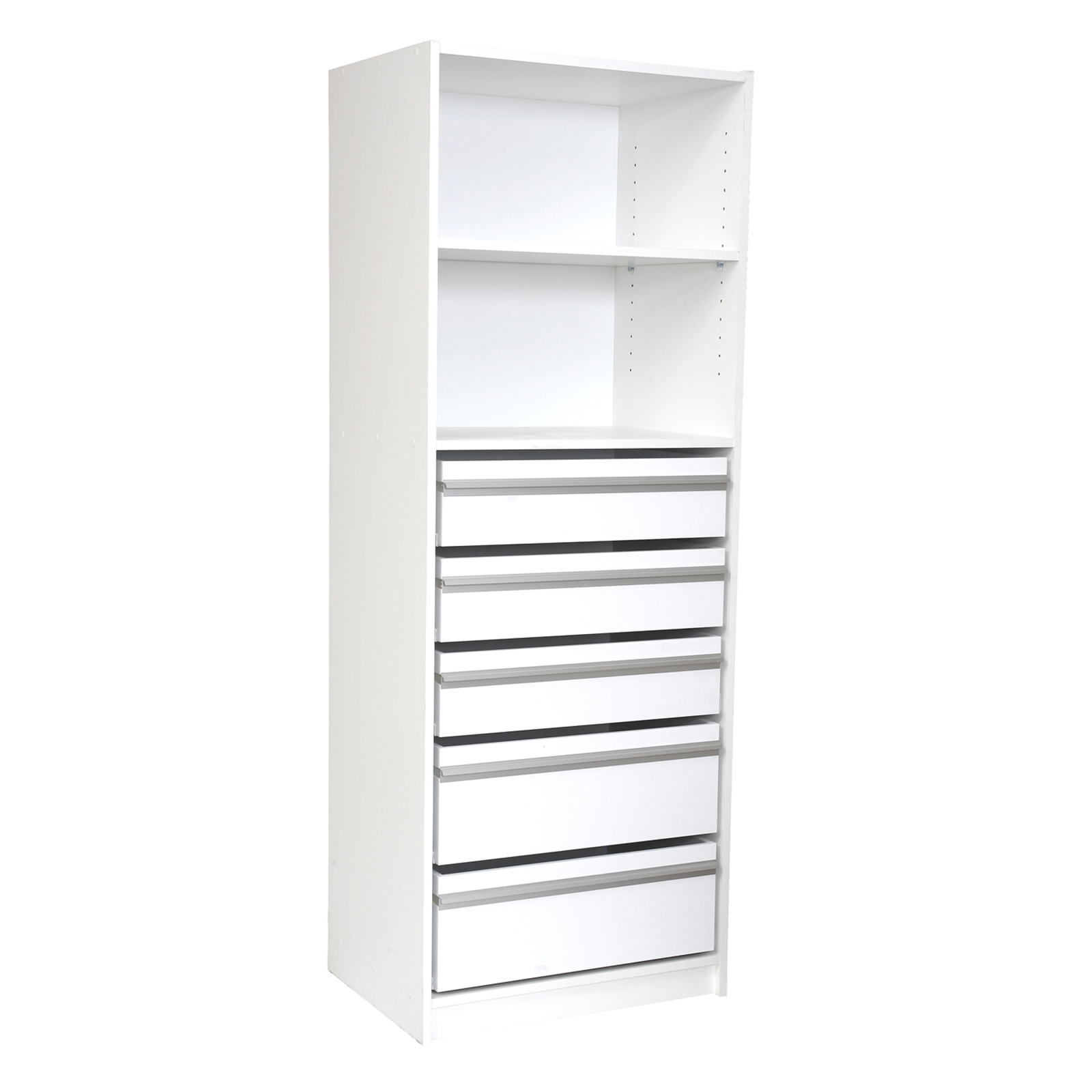 Multistore 1650 x 608 x 450mm White 1 Shelf 5 Drawer Wardrobe Insert