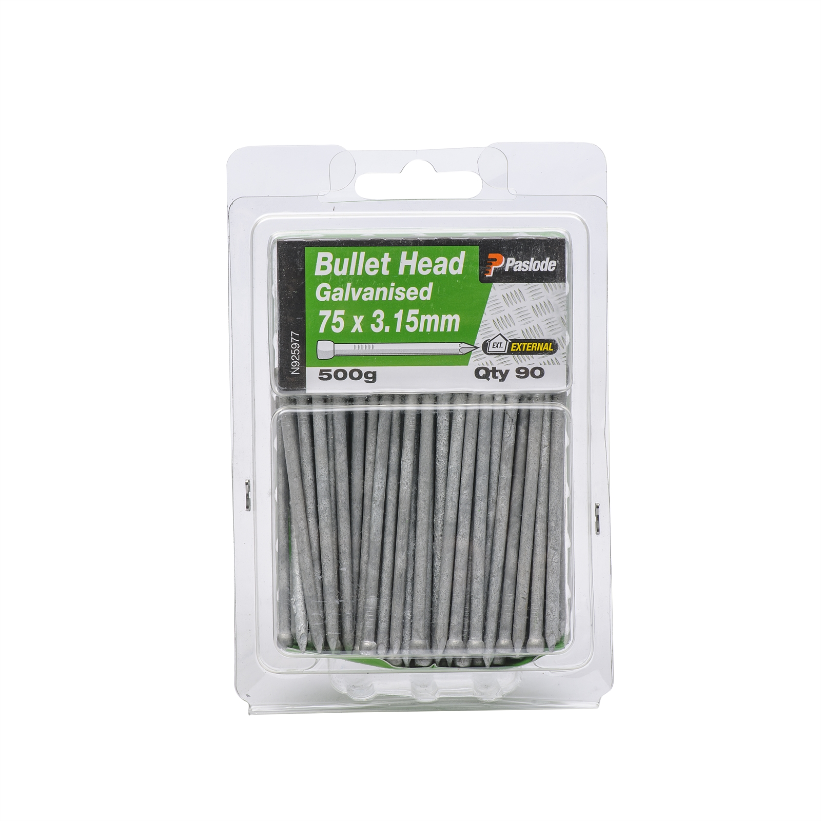 Paslode 75 x 3.15mm 500g Galvanised Bullet Head Nails - 90 Pack