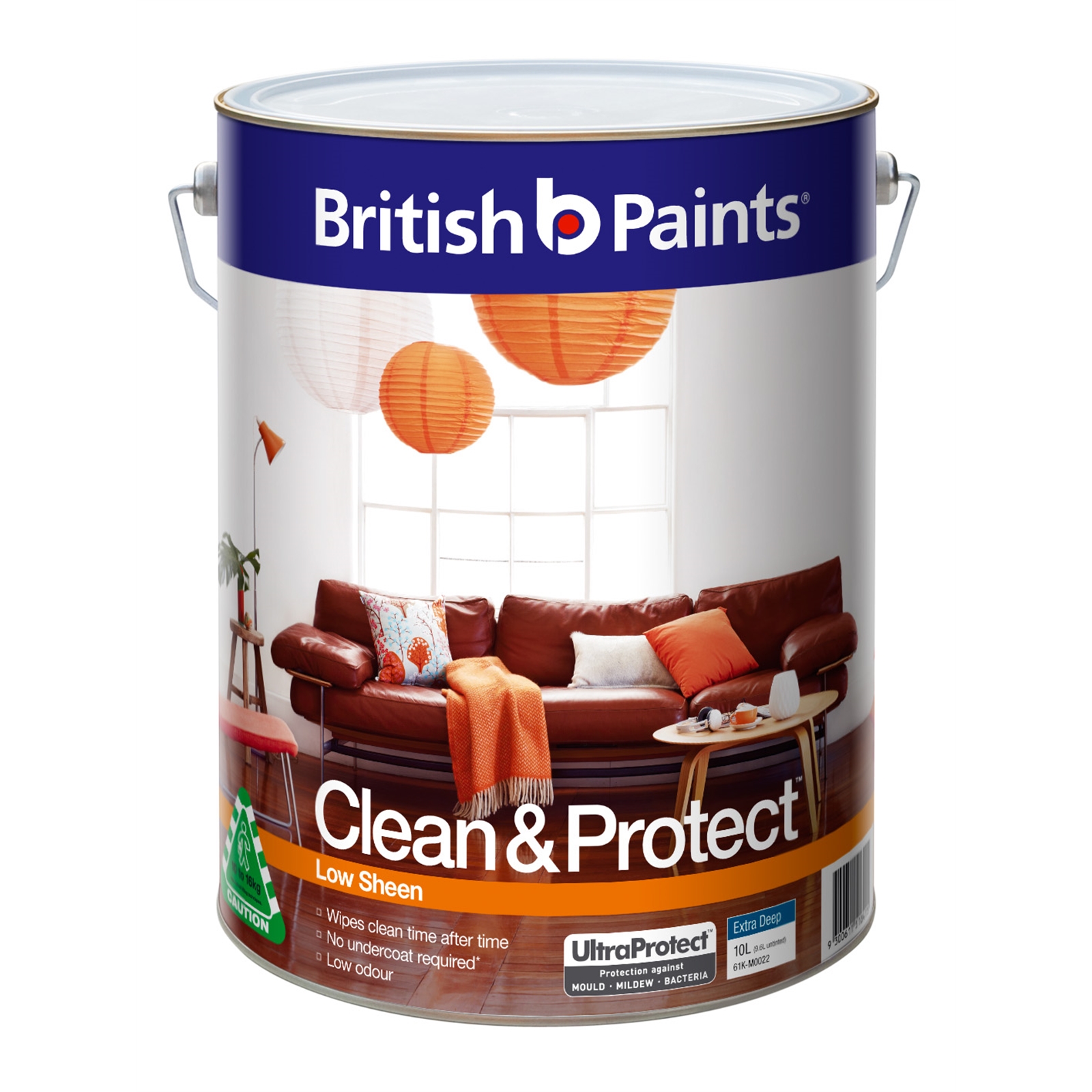 British Paints Clean & Protect 10L Low Sheen Extra Deep Interior Paint