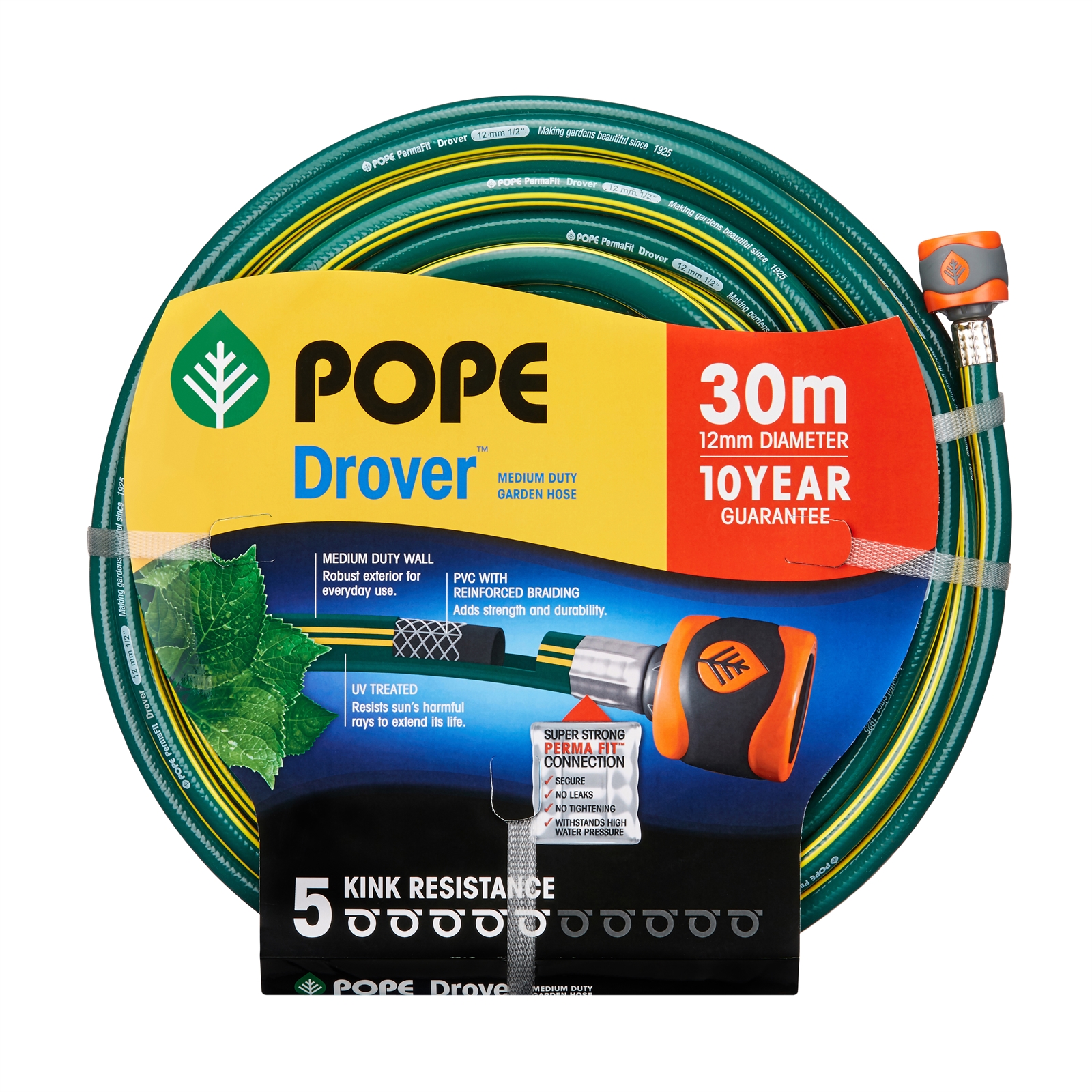 Pope 12mm x 30m Drover Fitted Garden Hose