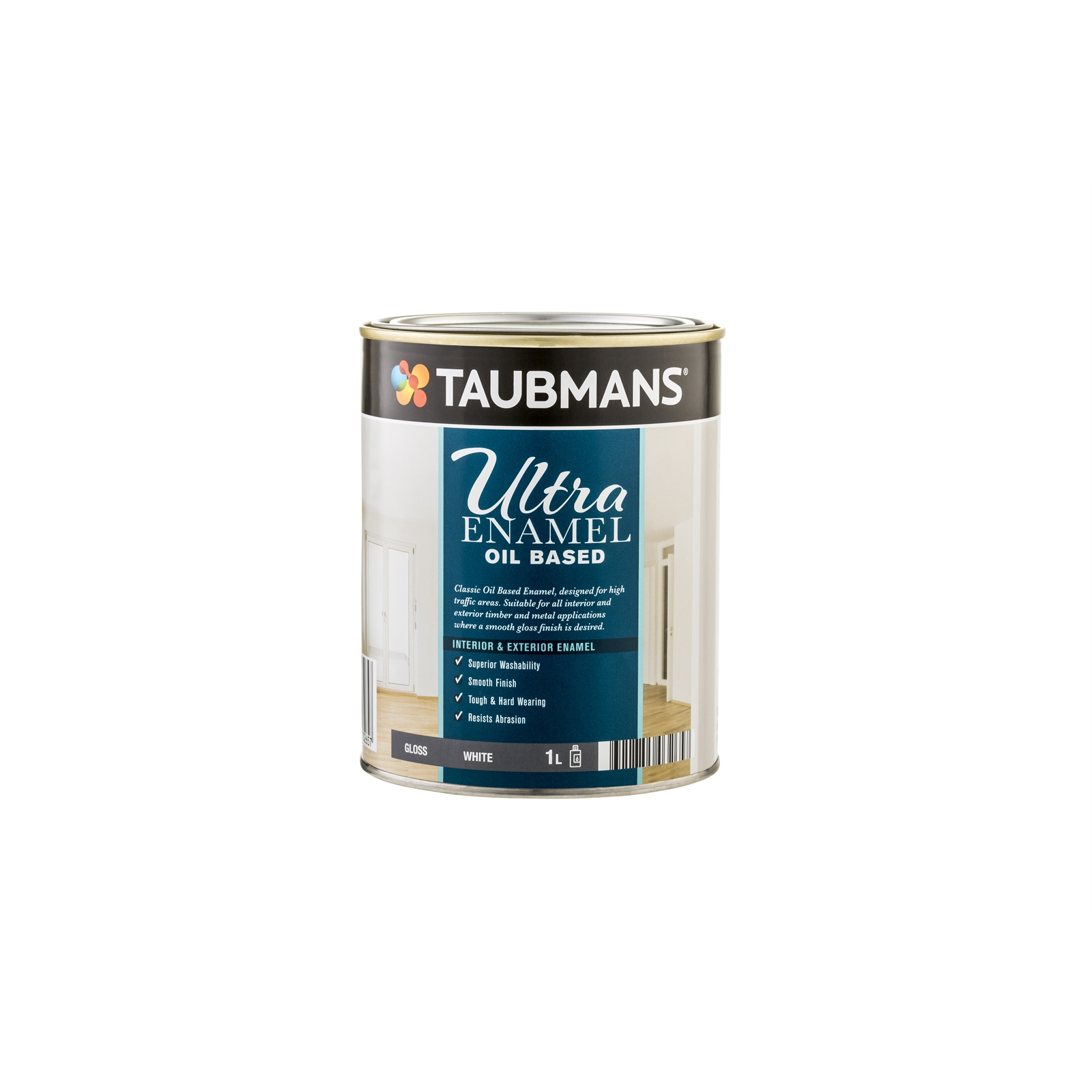 Taubmans Ultra Enamel 1L White Gloss Oil Based Enamel