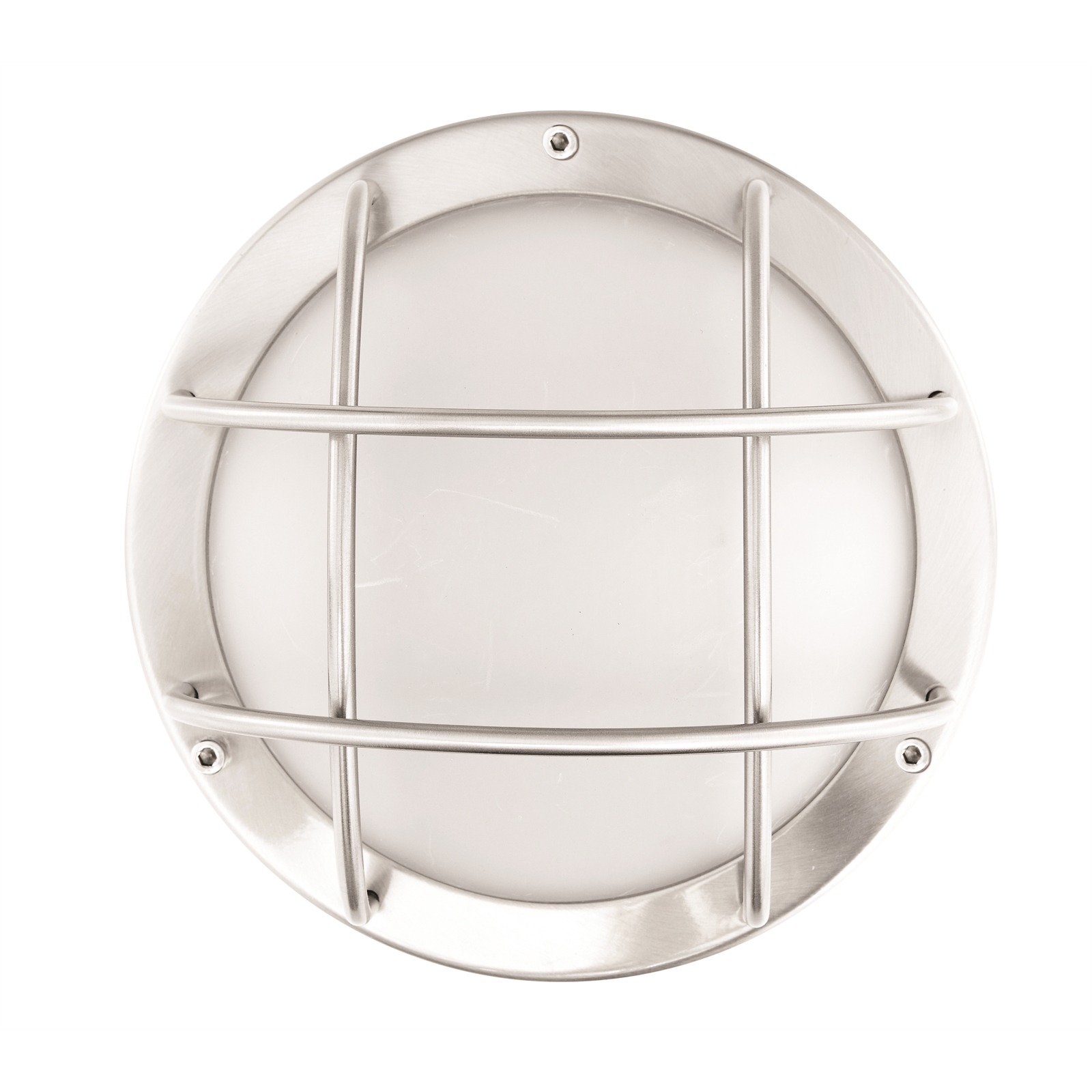 Brilliant 240V Plymouth Round Grilled Bunker Exterior Wall Light