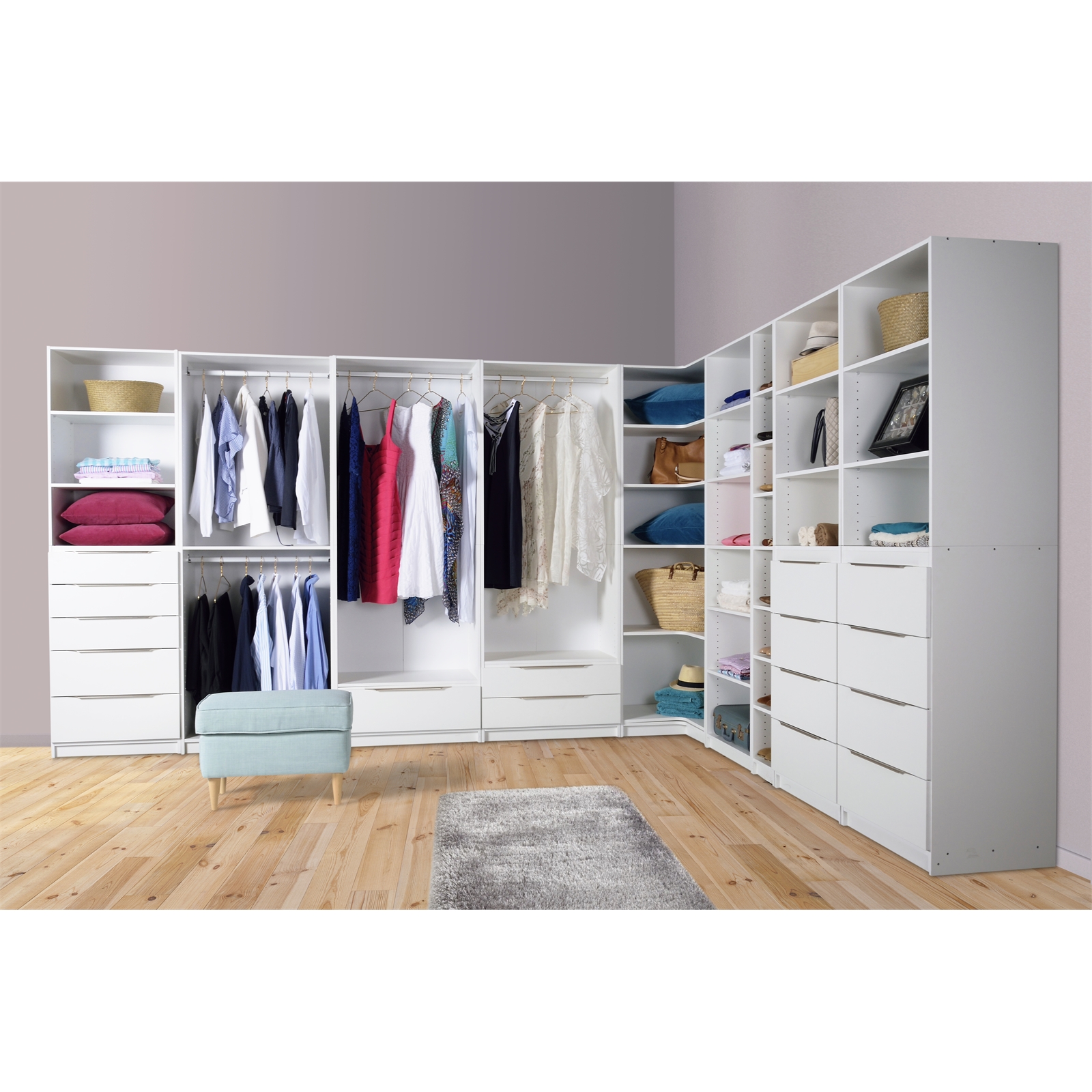 Multistore 608 x 450 x 2000mm White Wardrobe Storage Insert