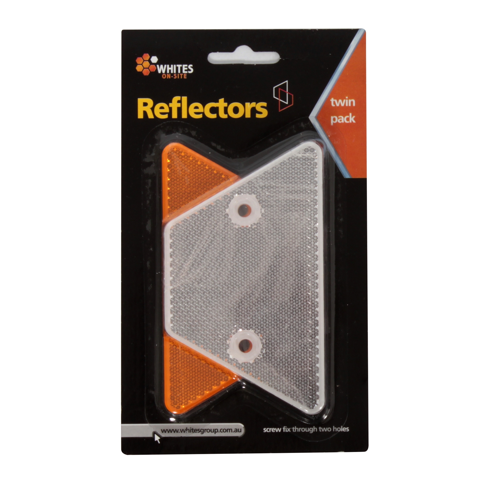 Whites On-Site Orange / White Trapezium Reflector - 2 Pack