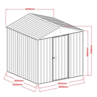 Pinnacle 2.25 x 2.25 x 2.19m Zinc Garden Shed Bunnings 