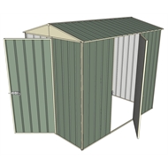 Build-a-Shed 1.5 x 0.8m Green Front Gable Two Single Hinged Doors Shed