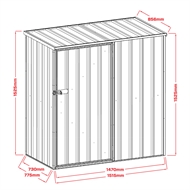 Pinnacle 1.51 x 0.77 x 1.52m Zinc Garden Shed | Bunnings 